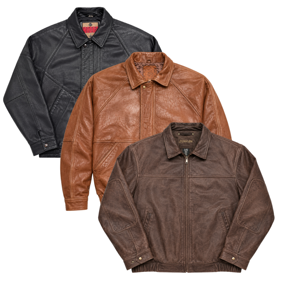 Leather Bomber Jacket Mix