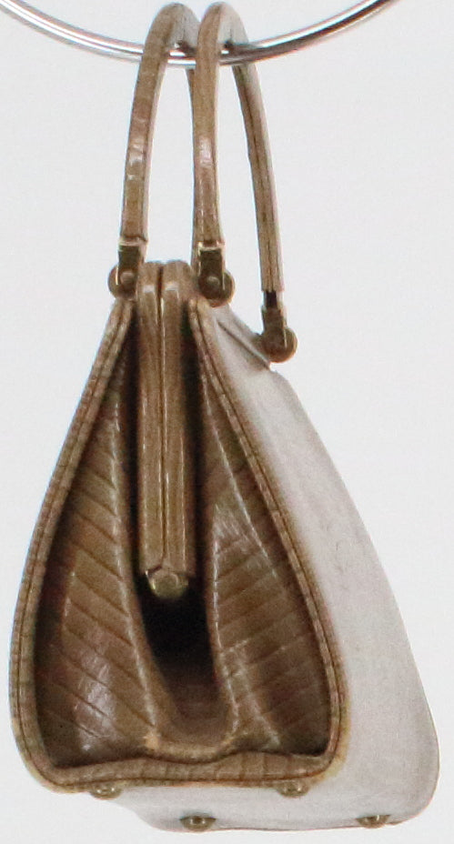 Beige Croco Mini Handbag