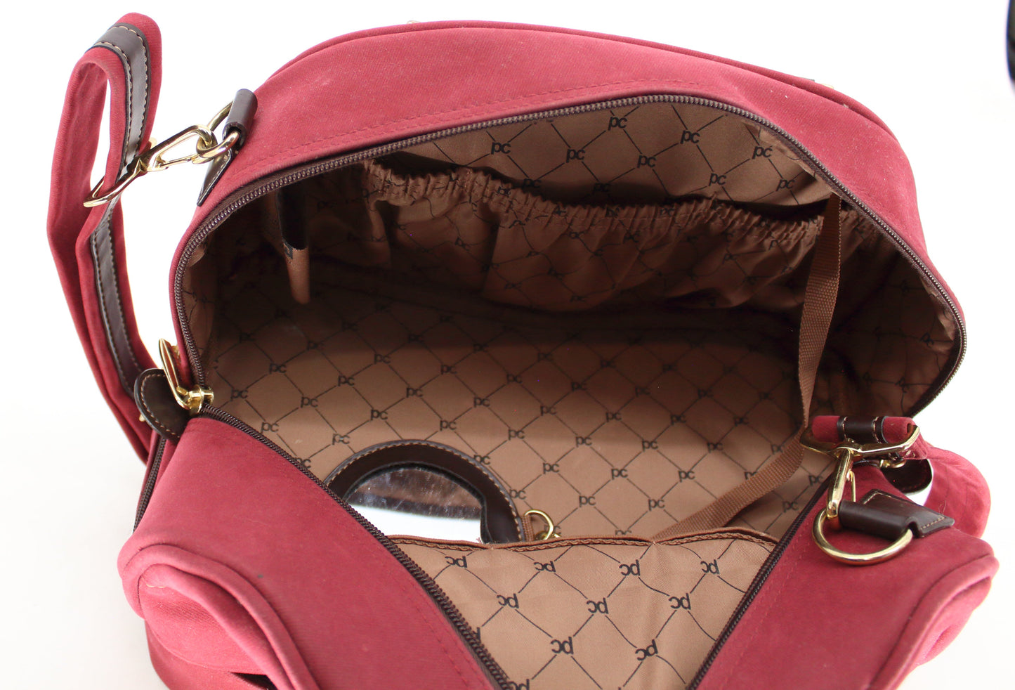 Pierre Cardin Maroon and Black Handbag