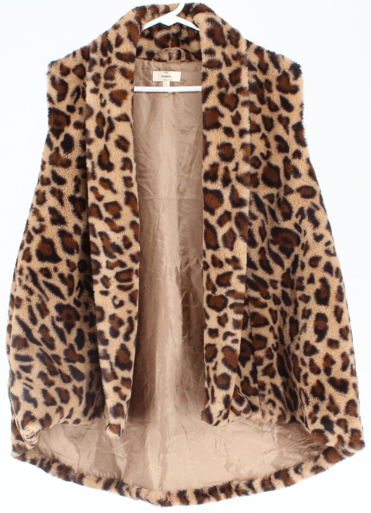 Entro Leopard Faux Fur Animal Print Vest
