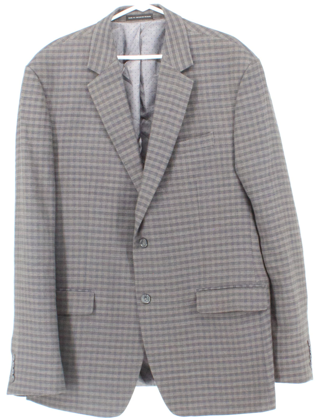 Perry Ellis Portfolio Grey Plaid Men's Blazer