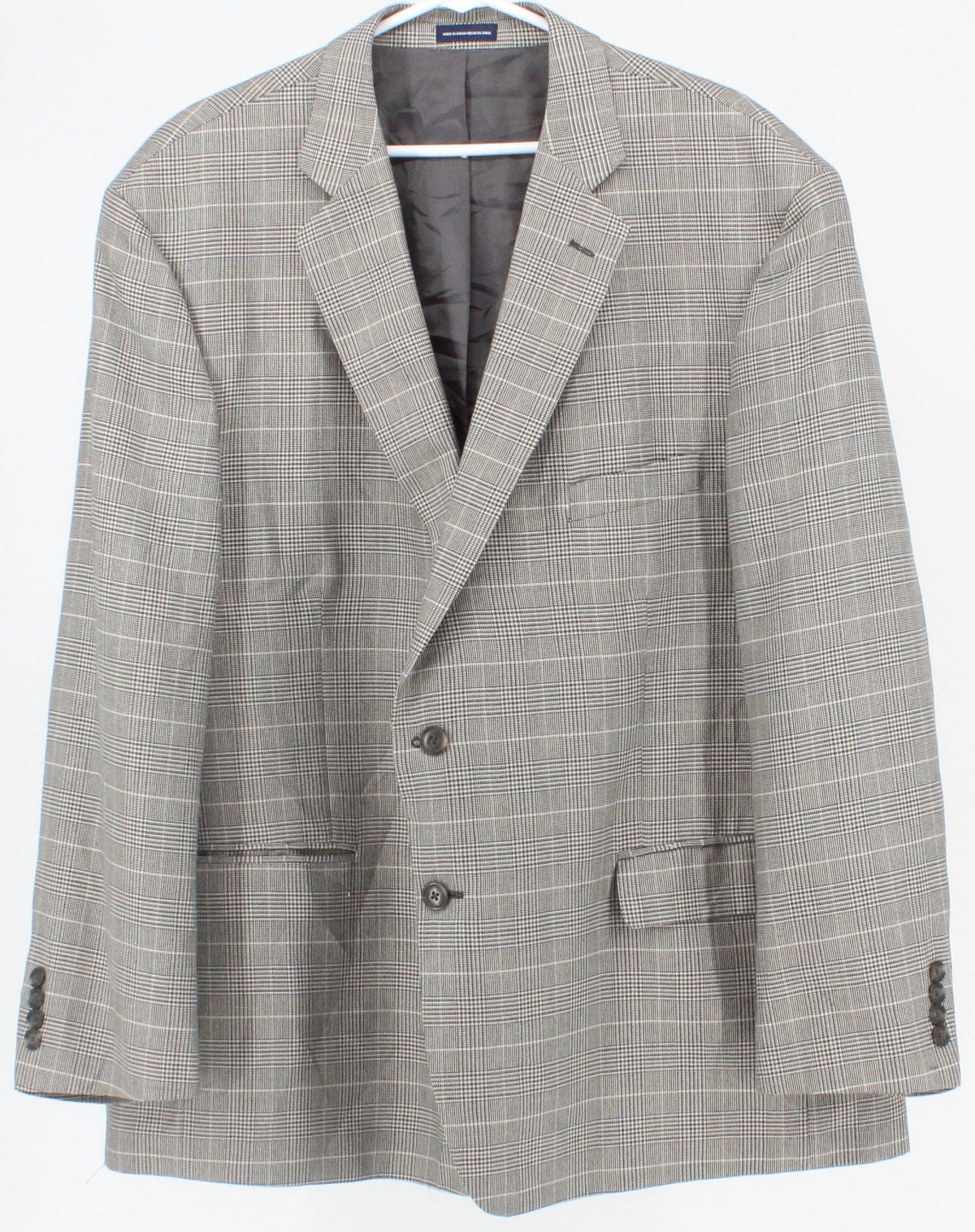 Stafford Essentials Men's Grey Plaid Blazer