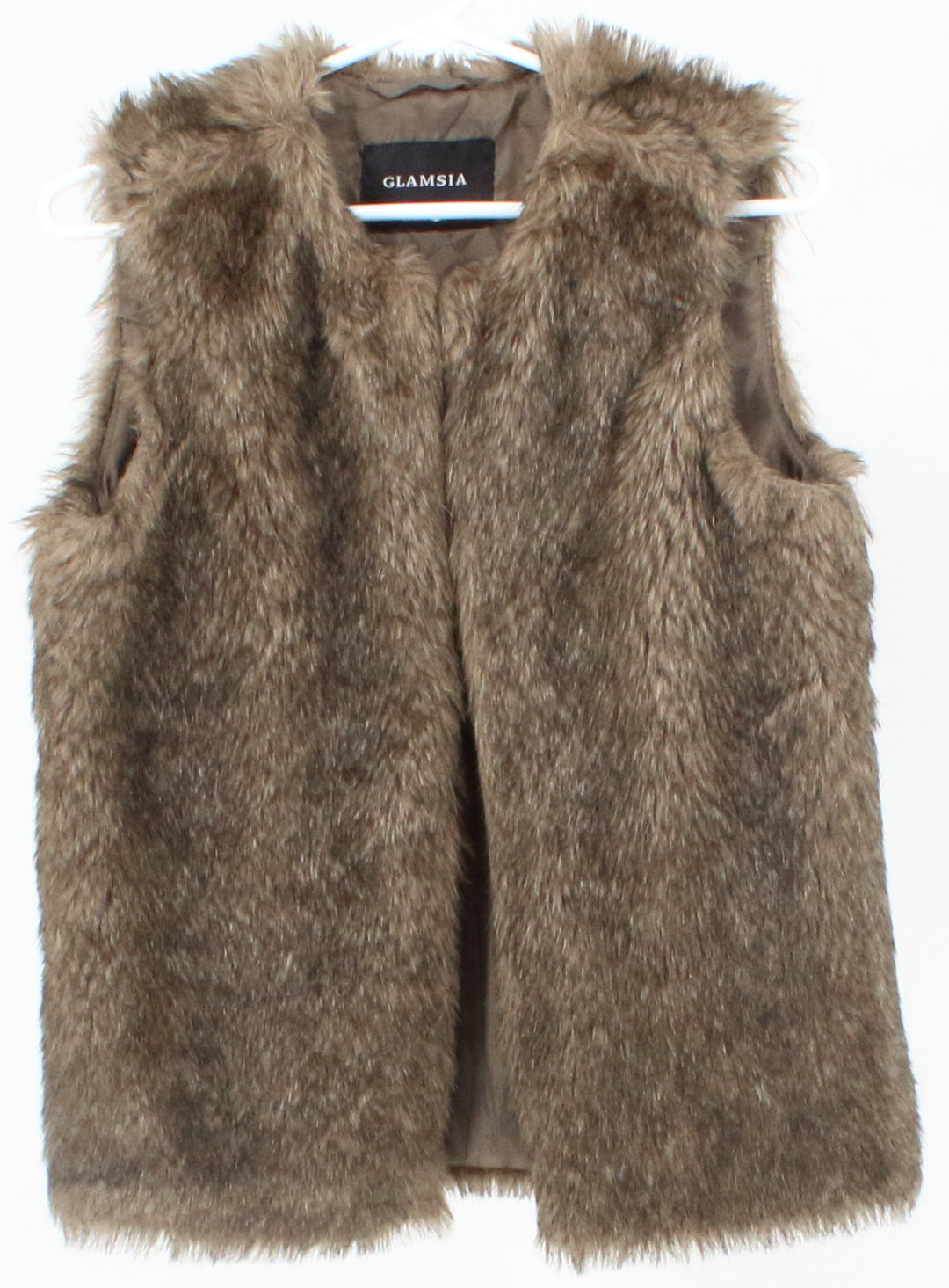 Glamsia Brown Faux Fur Women's Vest