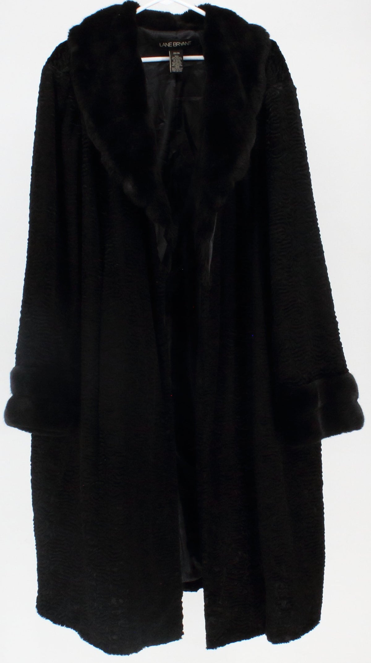 Lane Bryant Black Velvet Fur Coat