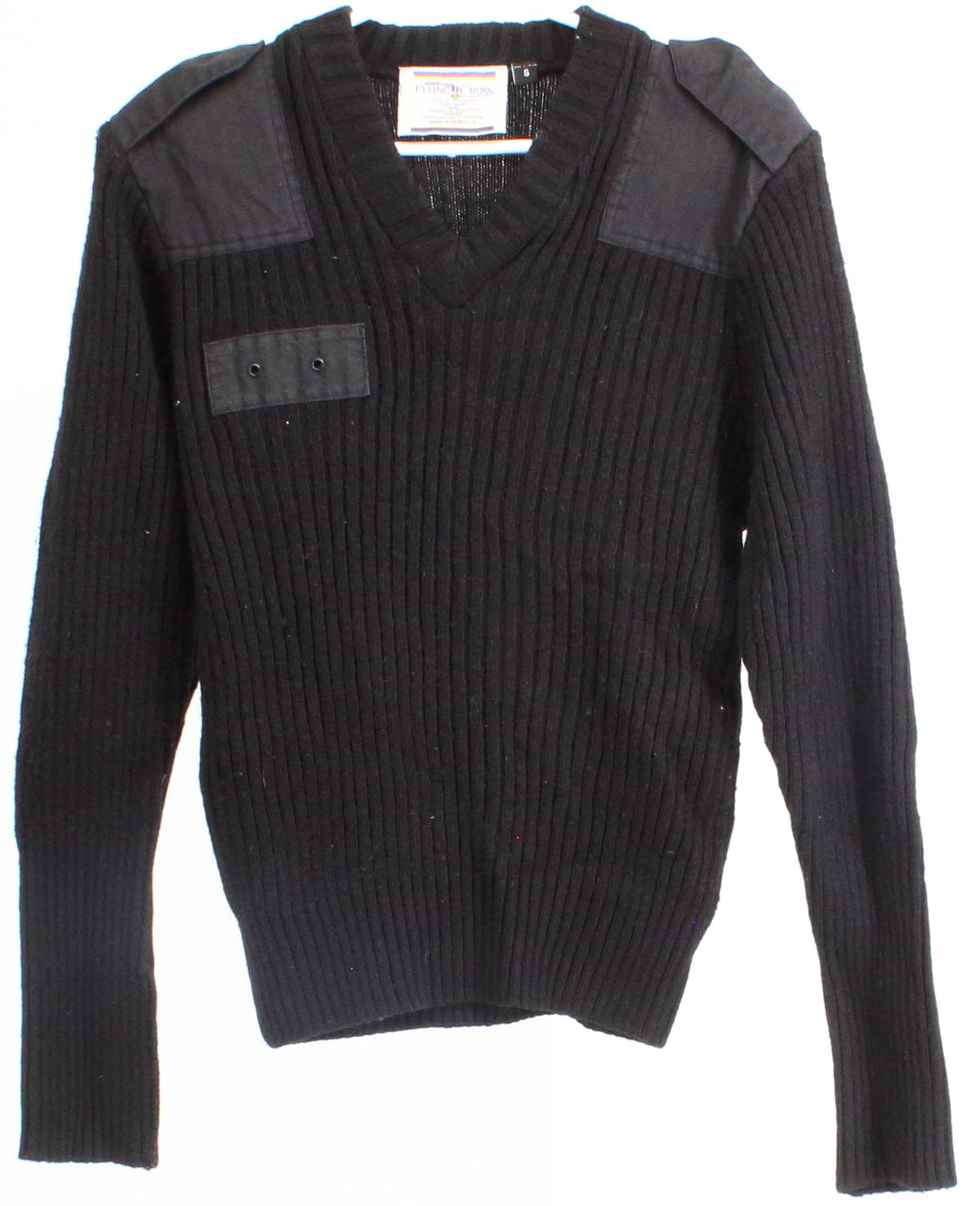 Flying Cross Black V-Neck Sweater