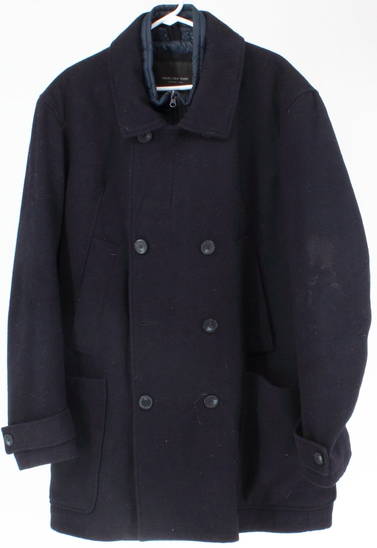 Marc New York Navy Blue Insulated Wool Coat