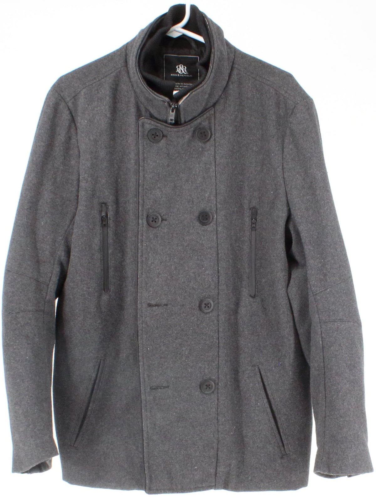 Rock & Republic Men's Dark Grey Wool Coat