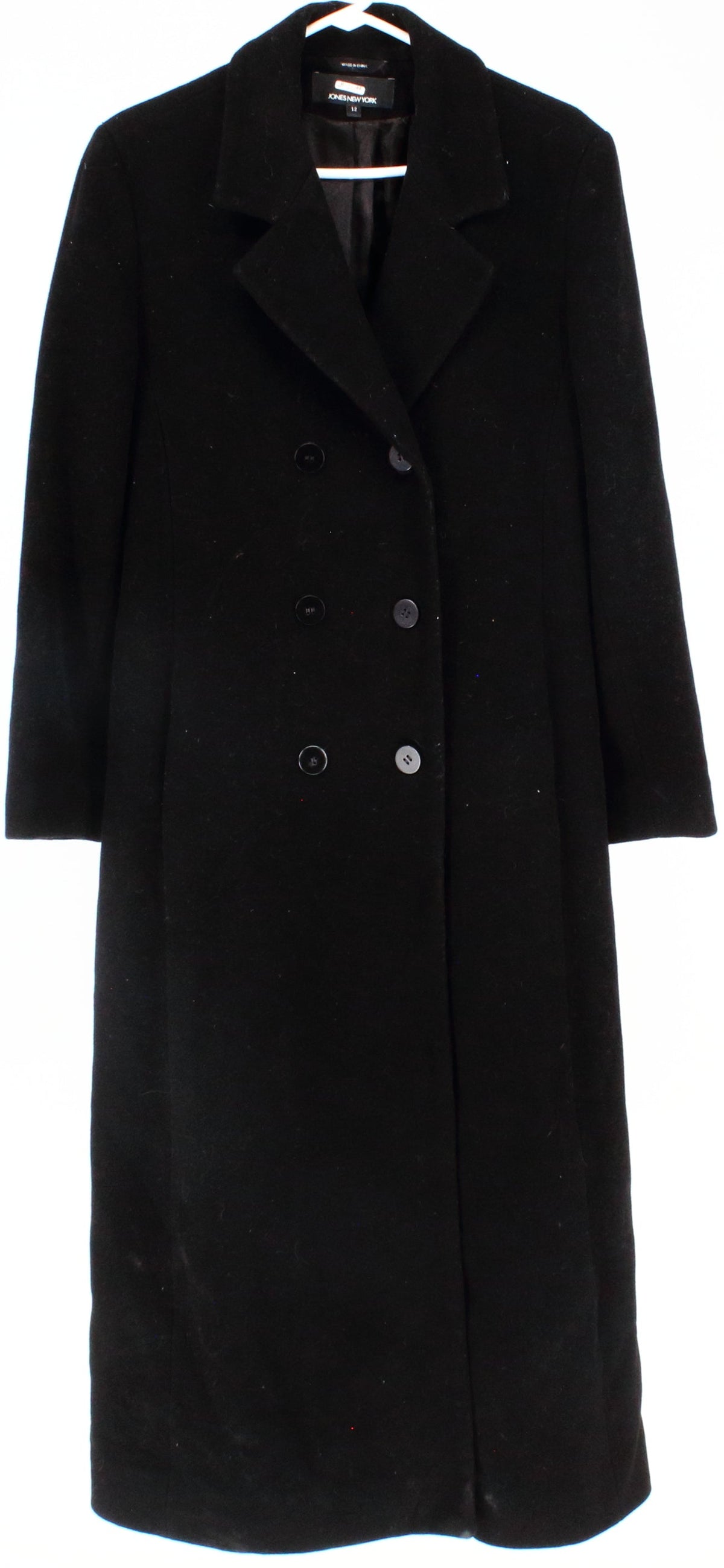 Jones New York Black Women's Long Wool Coat