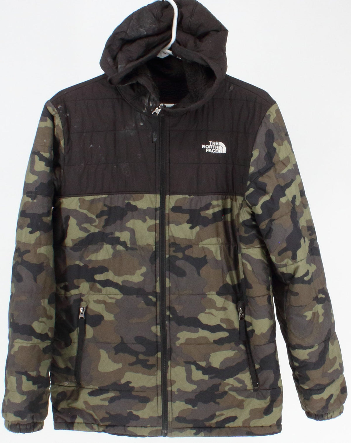 The North Face Camo Hooded Boy's Reversible Puffer Jacket