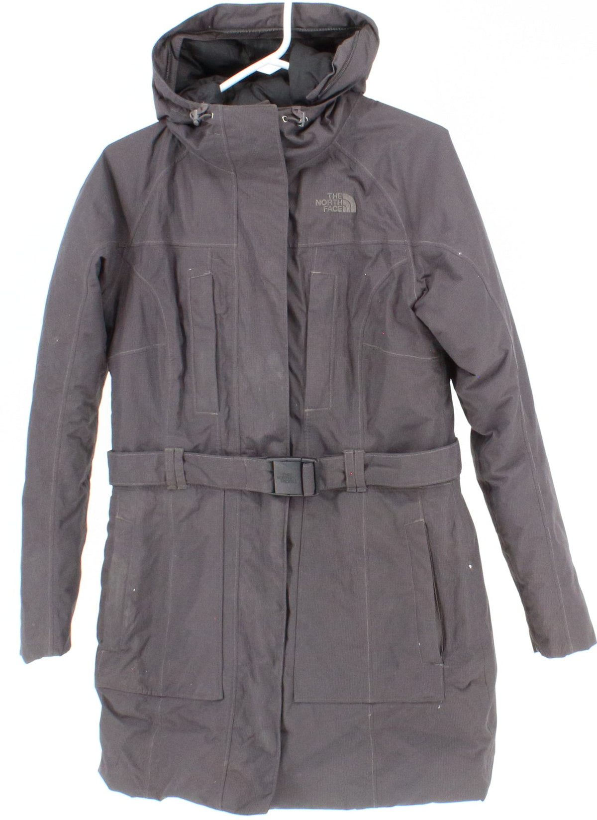 The North Face Dark Grey Women's Puffer Jacket With Belt