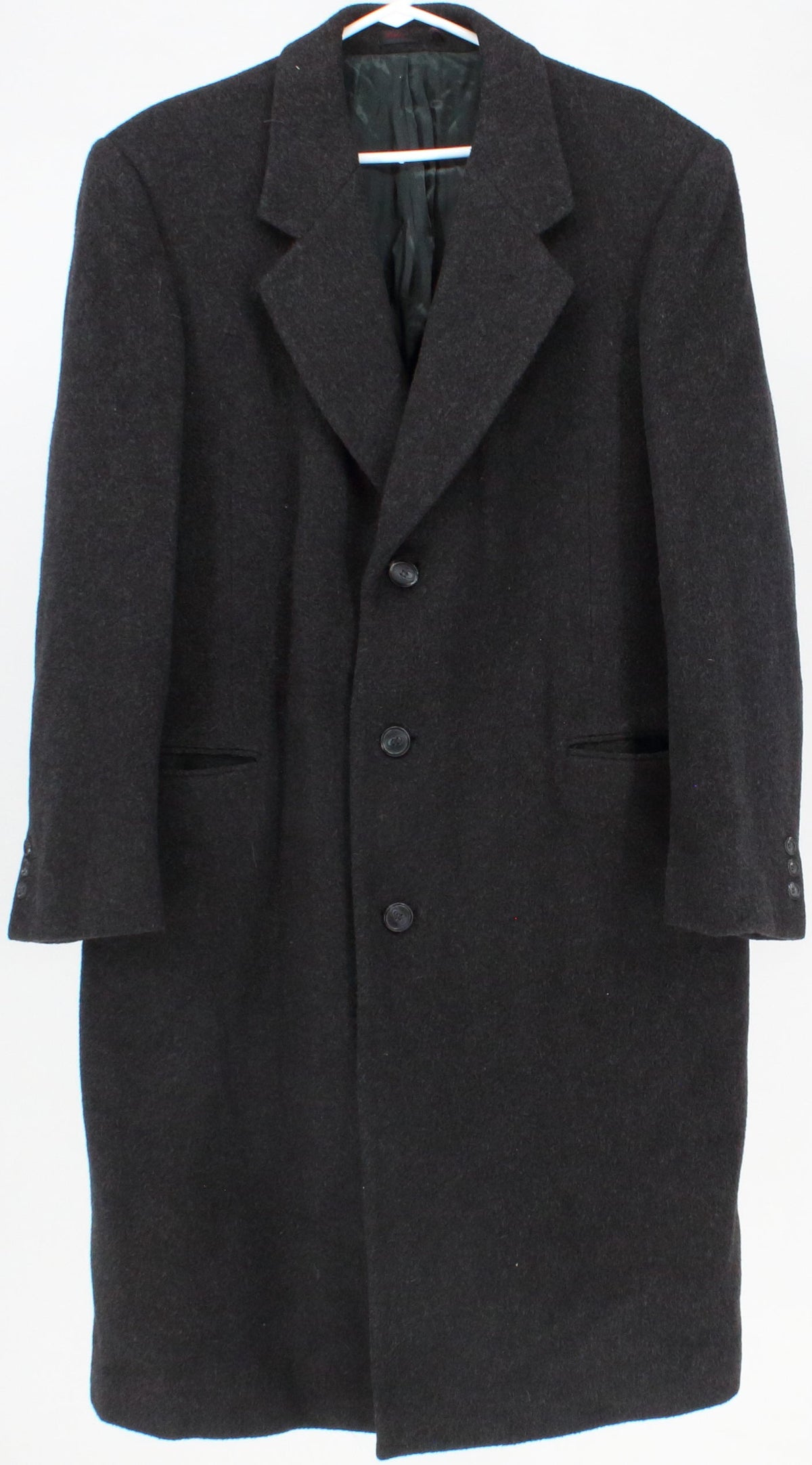 Nino Cerruti Dark Grey Men's Long Wool Coat