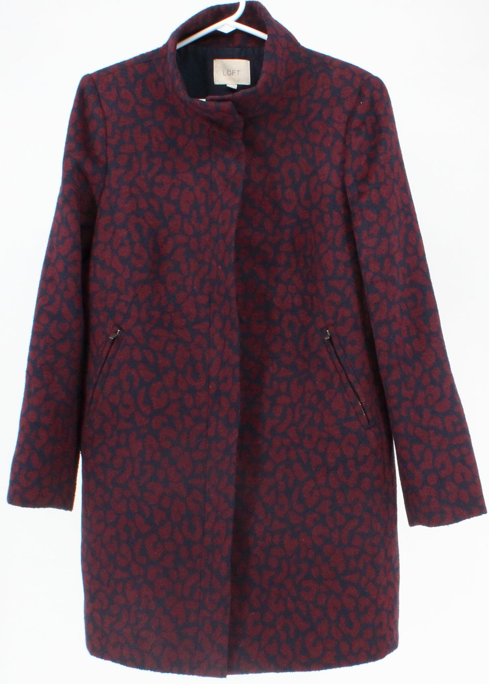 Ann Taylor Loft Burgundy & Navy Blue Women's Coat