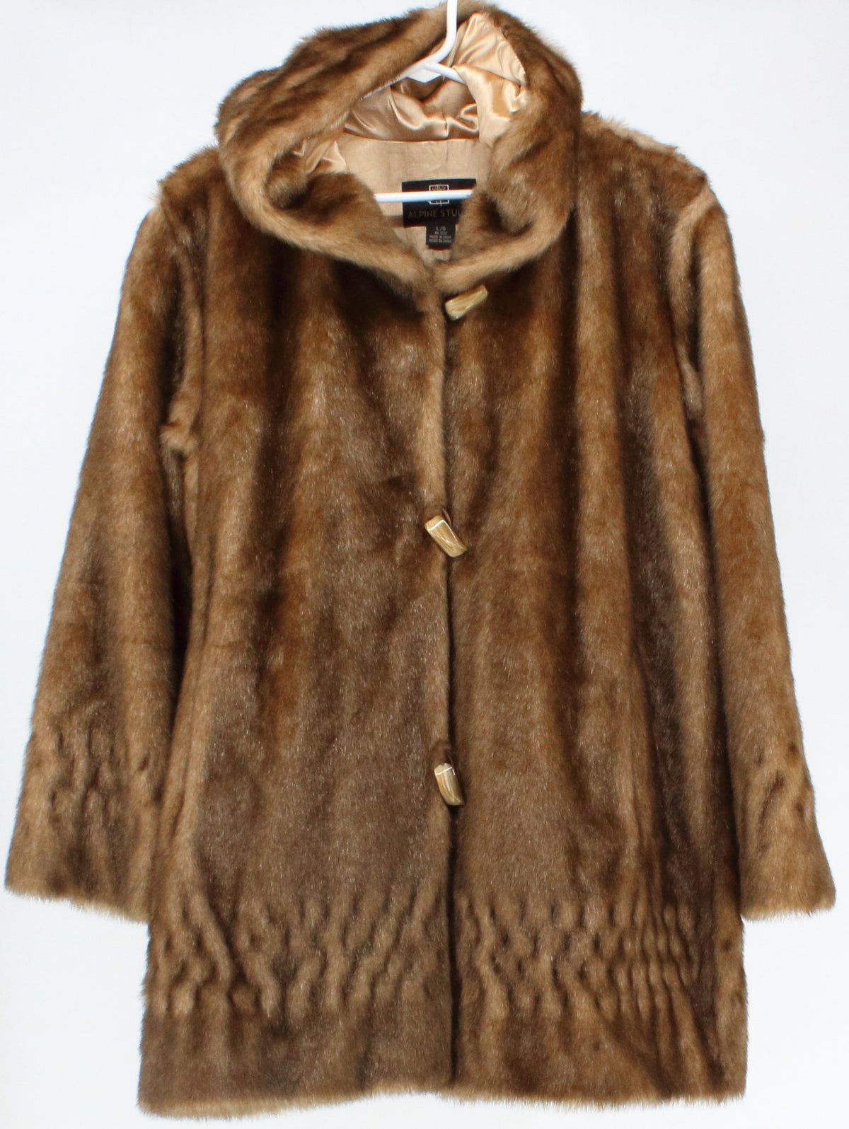 Alpine Studio Women's Brown Fur Hooded Coat