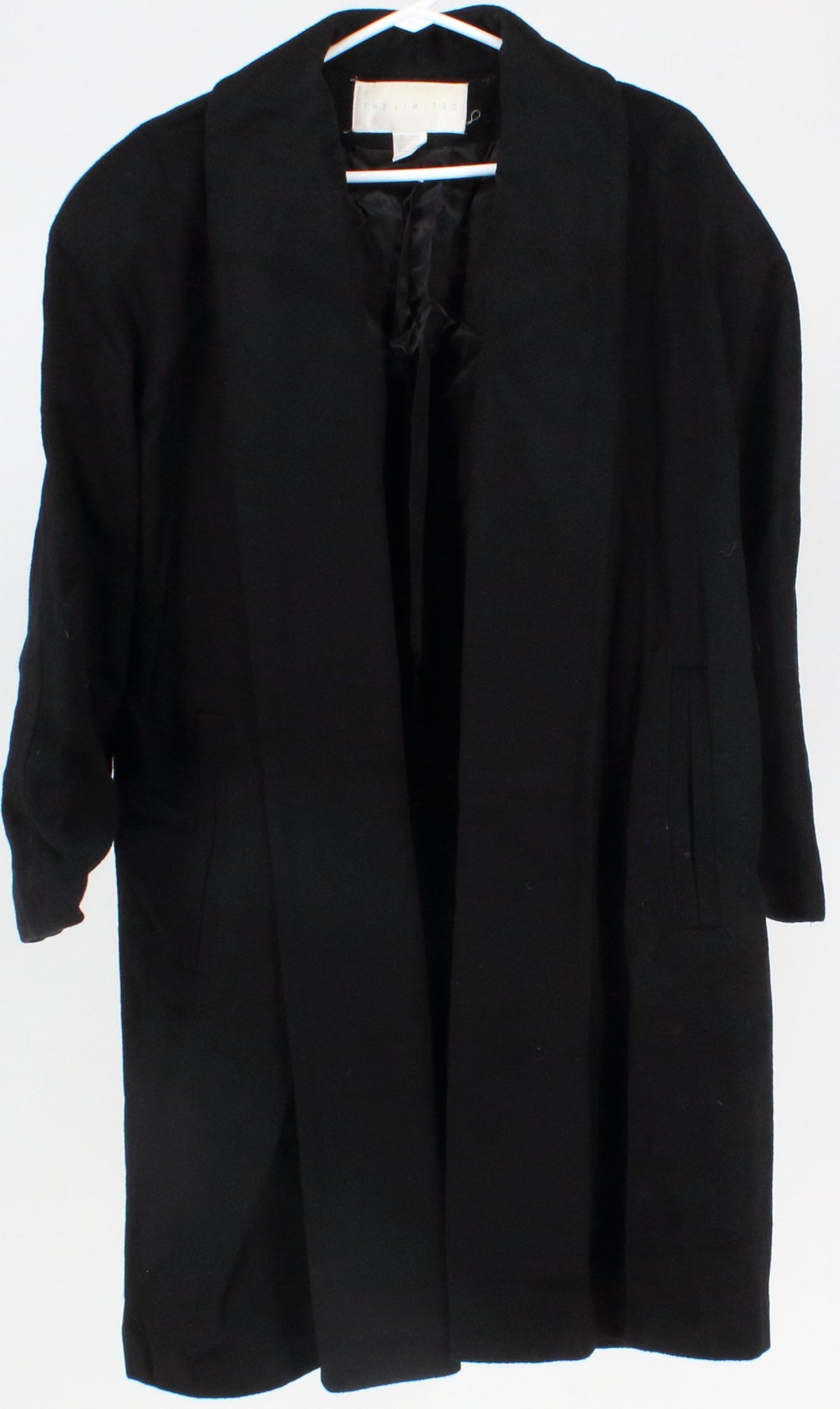 The Limited Black Men's Open Front Wool Coat