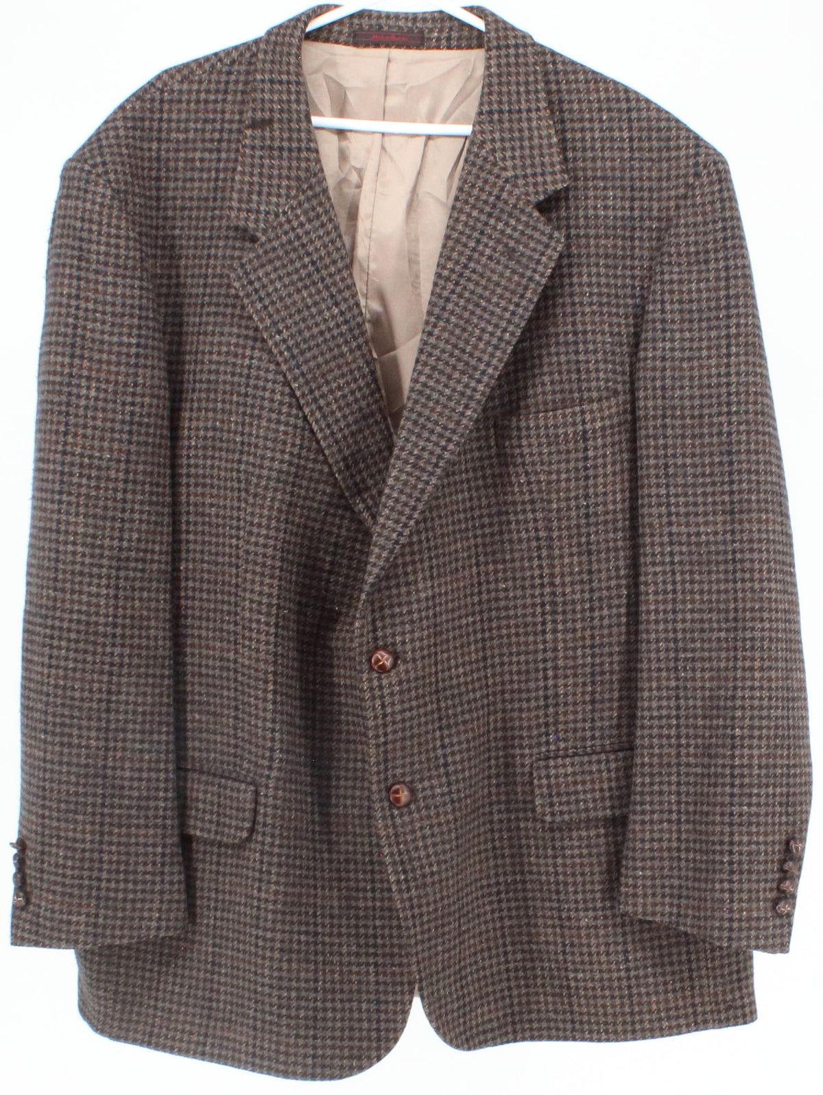 Etienne Aigner Brown Plaid Men's Wool Blazer