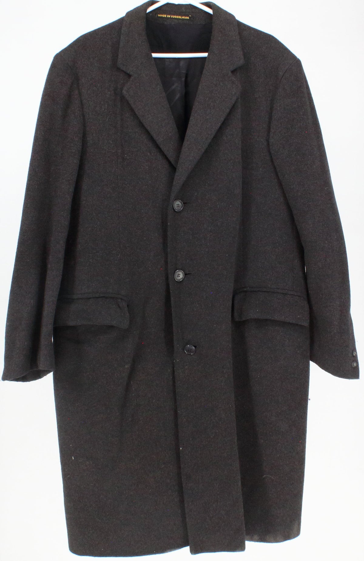 Made in Yugoslavia Charcoal Grey Men's Wool Coat