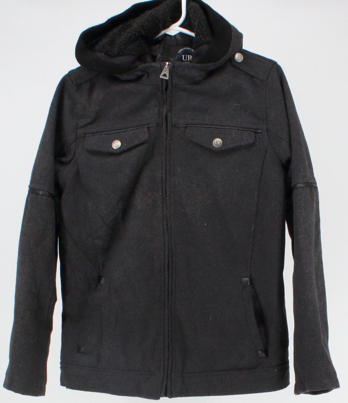 Urban Republic Dark Grey Insulated Full Zip Hooded Jacket