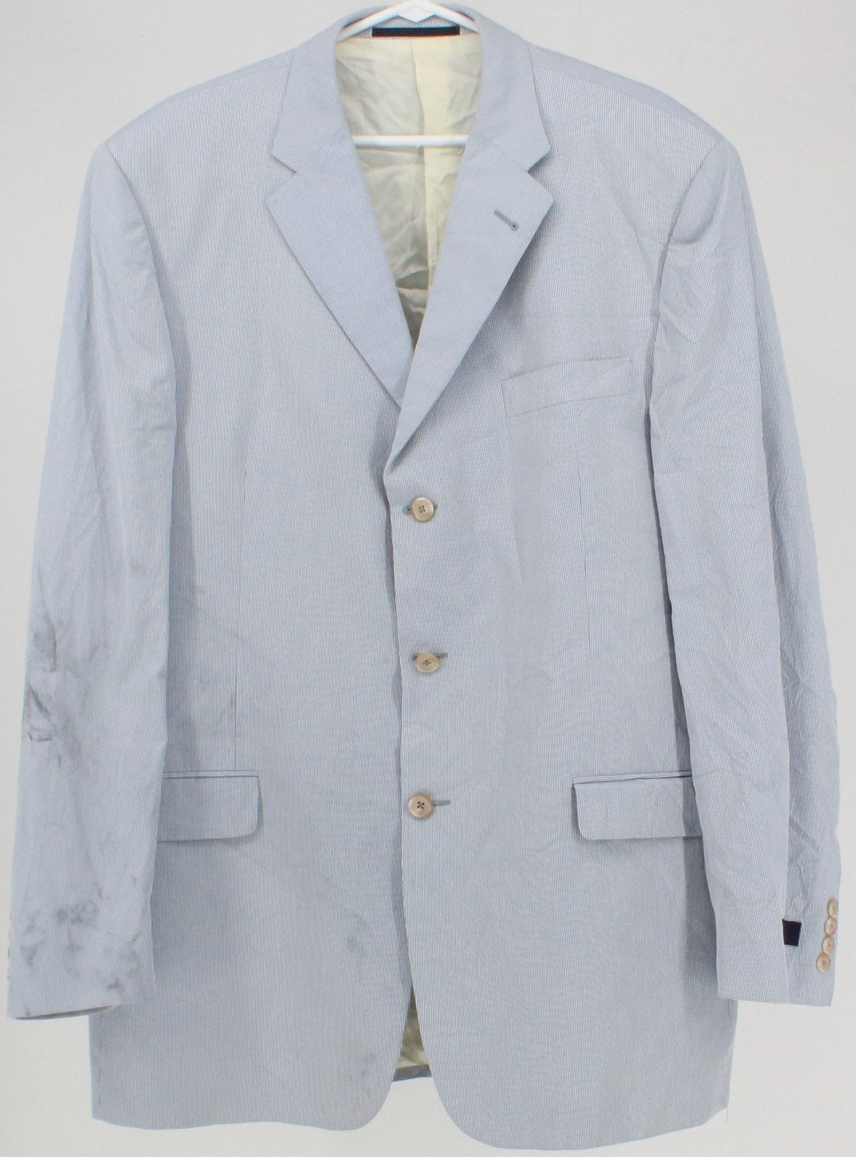 Burberry Light Blue & White Pinstripe Men's Blazer