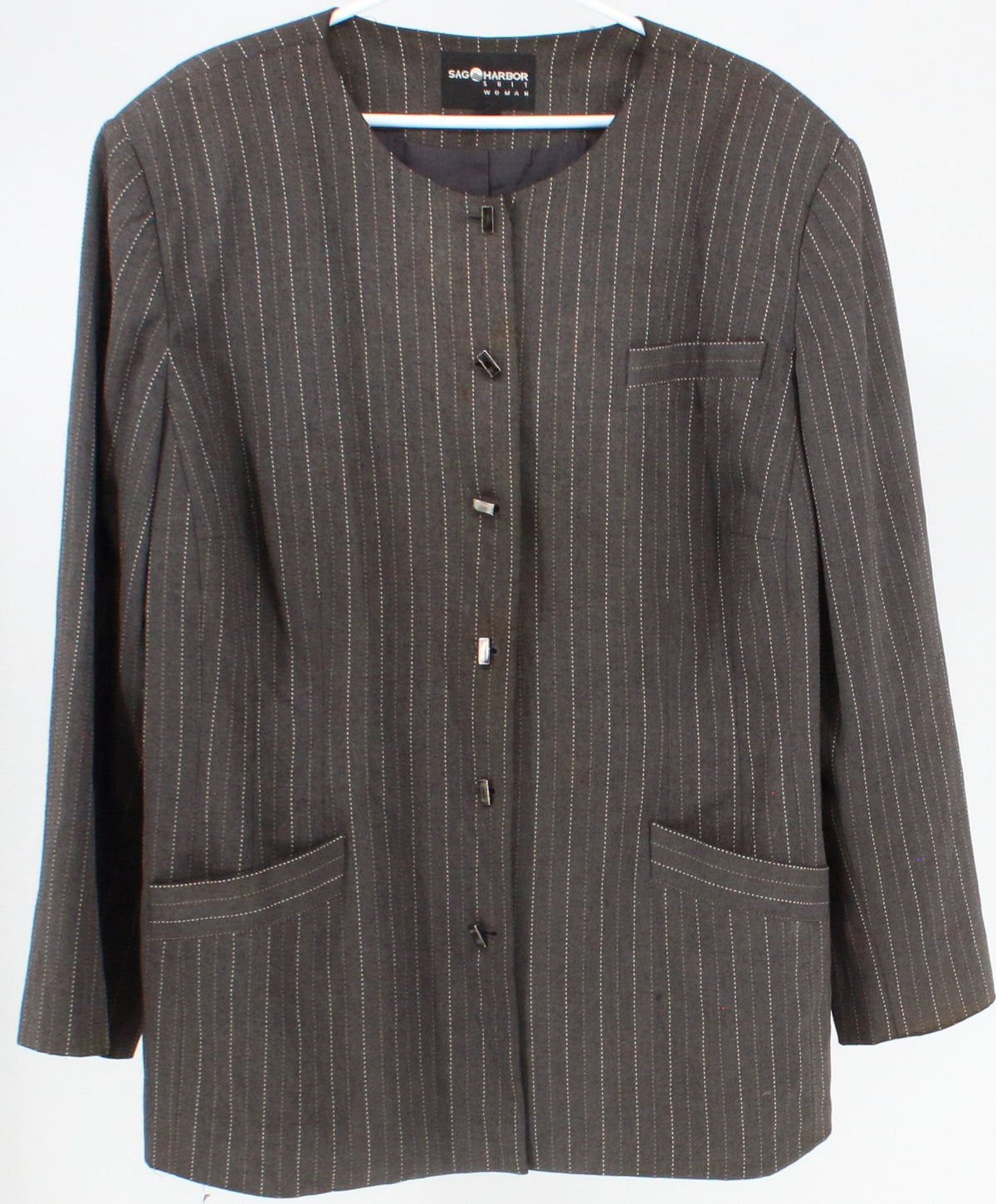 Sag Harbor Grey Women's Striped Jacket