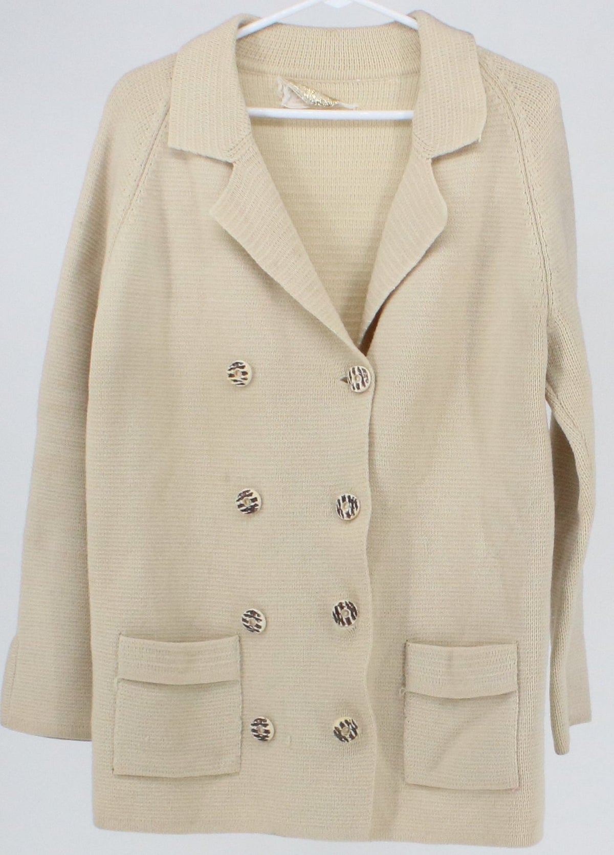 Women's Beige Knitted Blazer