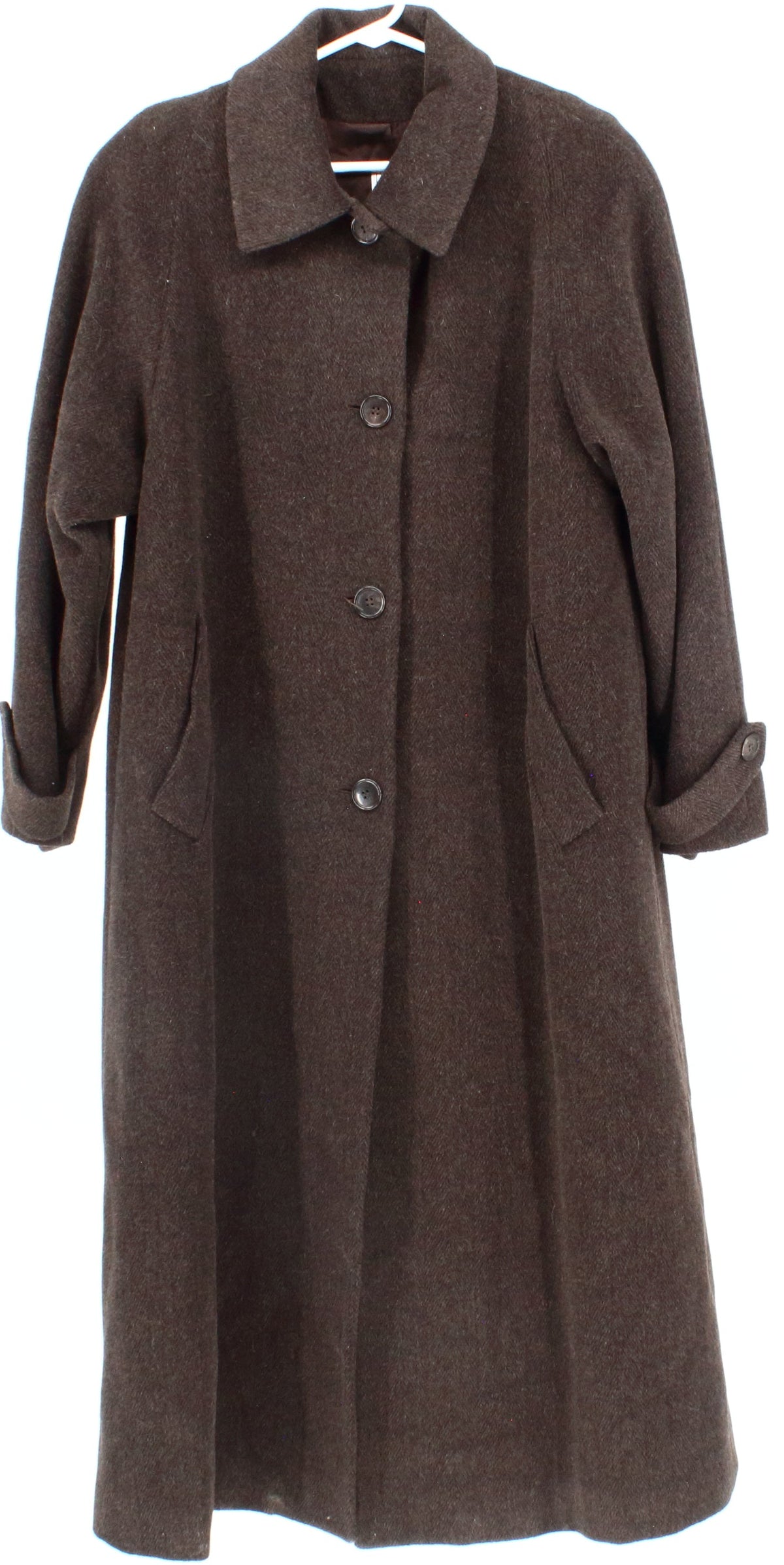 Jones New York Brown Women's Long Wool Coat