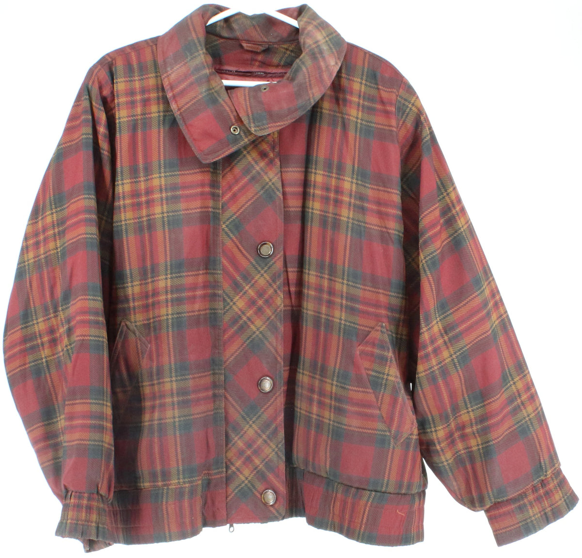 London Fog Burgundy Plaid Thinsulate Lining Women's Jacket