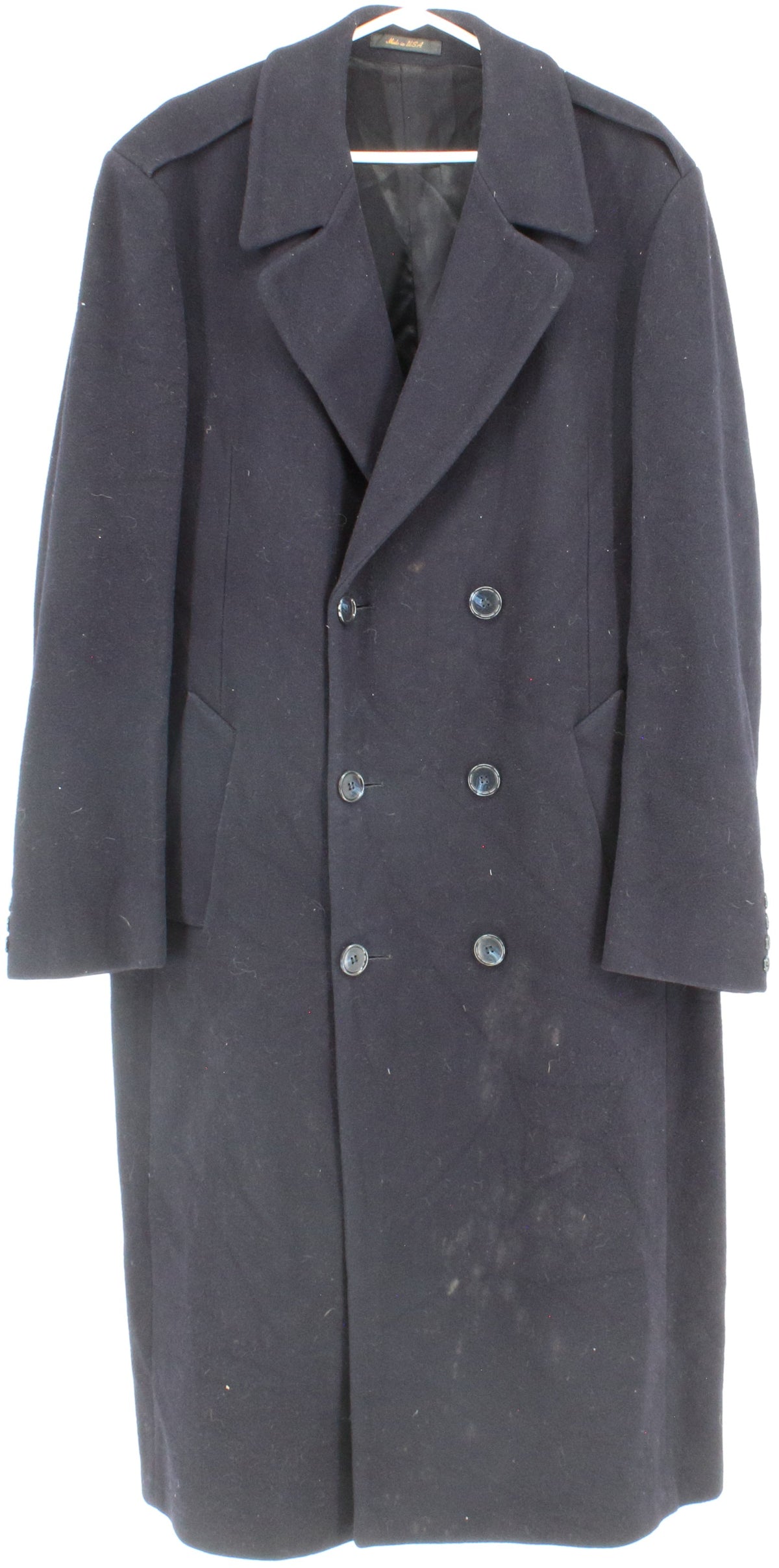 London Fog Navy Blue Long Wool Coat