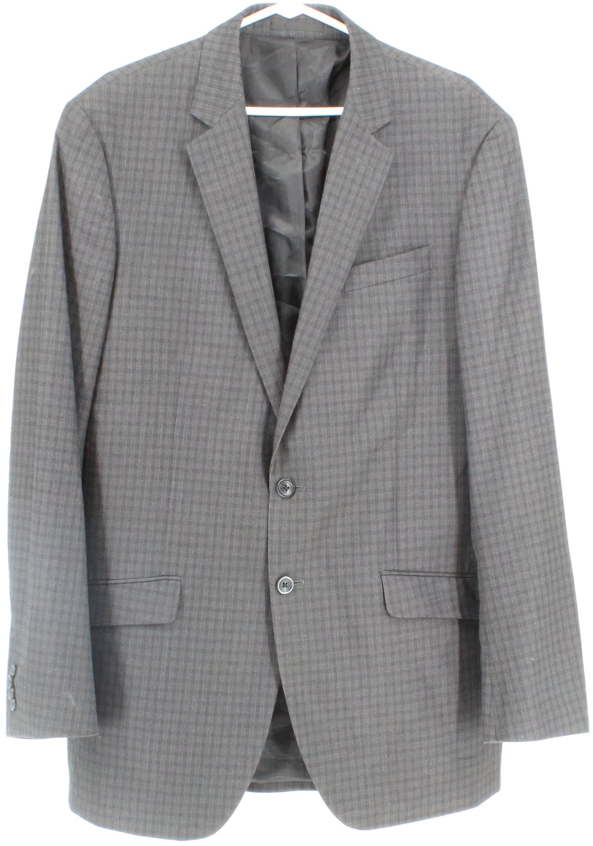 Kenneth Cole Reaction Dark Grey Plaid Blazer