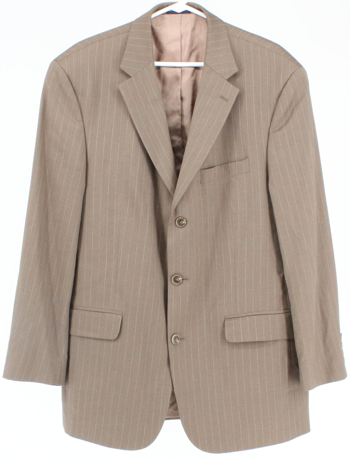 Stafford Green Pinstripe Wool Blazer