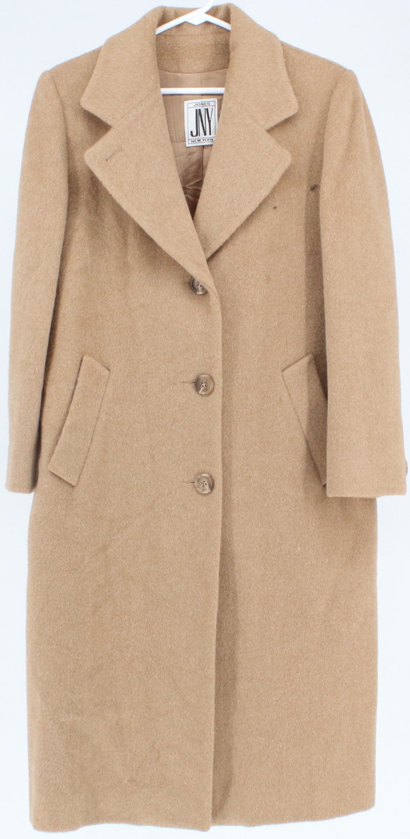 JNY Jones New York Black Long 100% Pure Wool Coat Jacket Women