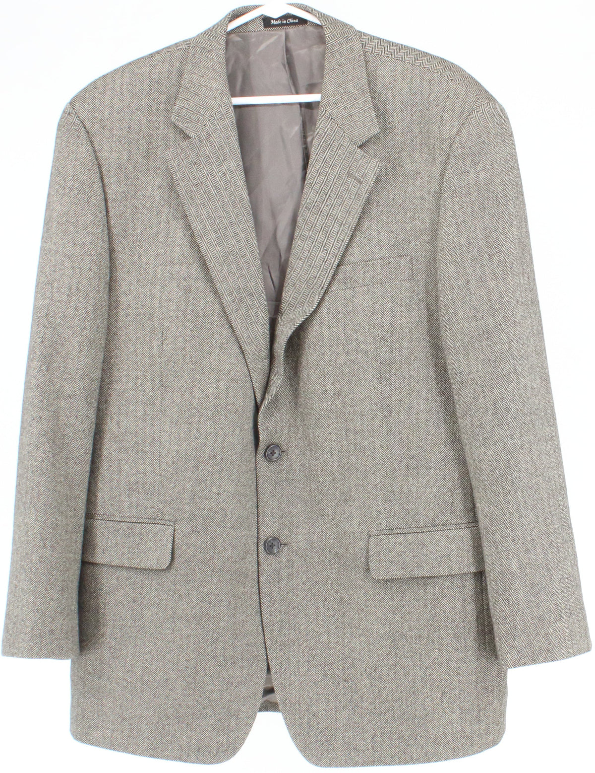 Chaps Beige and Black Wool Blazer