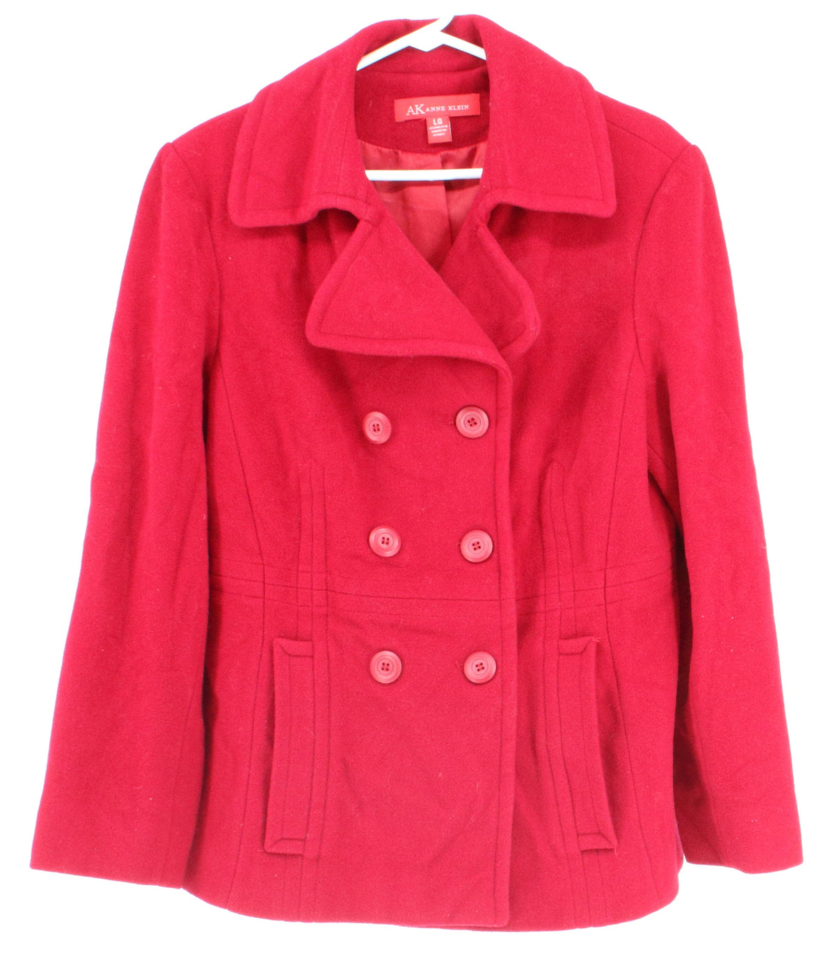 AK Anne Klein Red Short Wool Coat