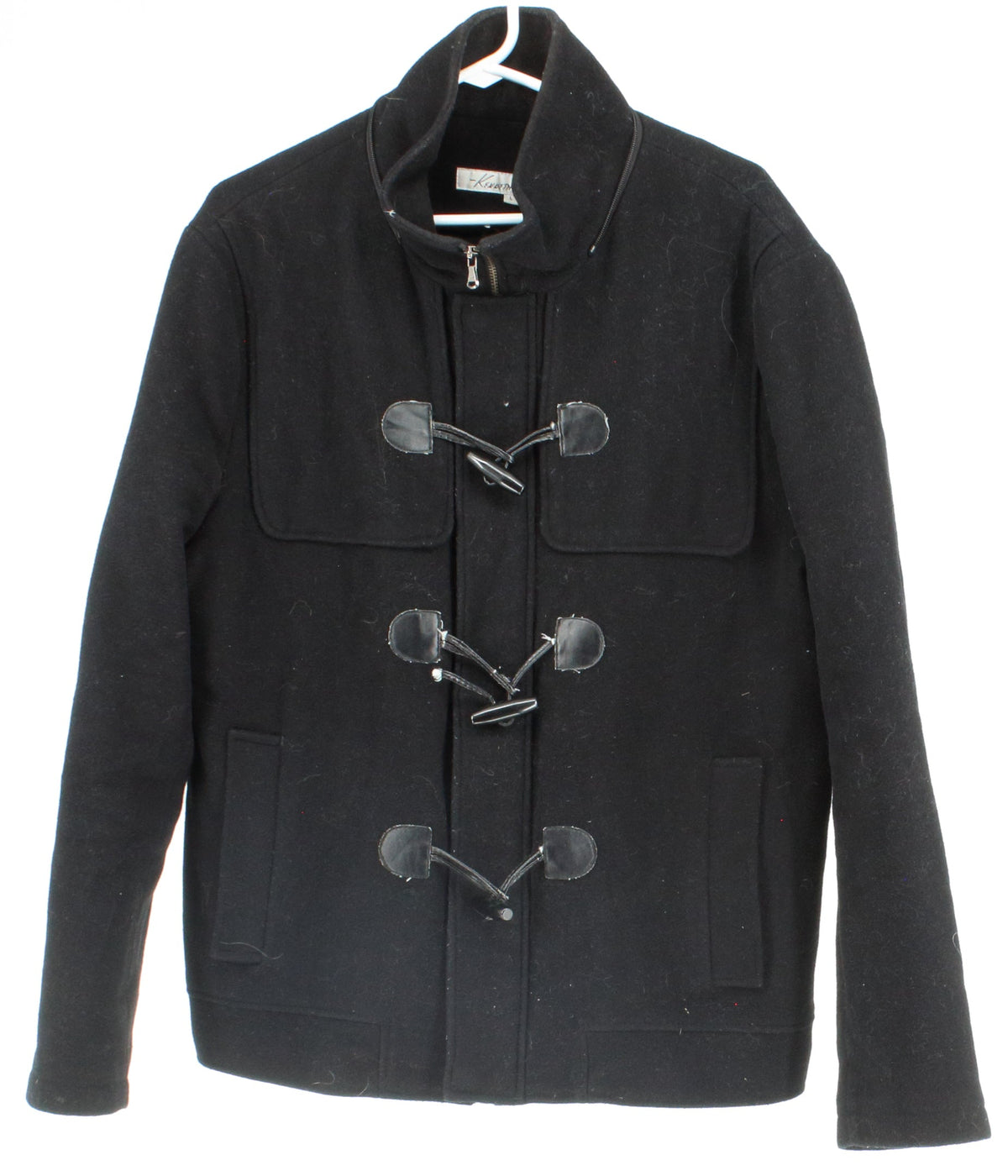 Kenneth Cole Black Buckles Coat