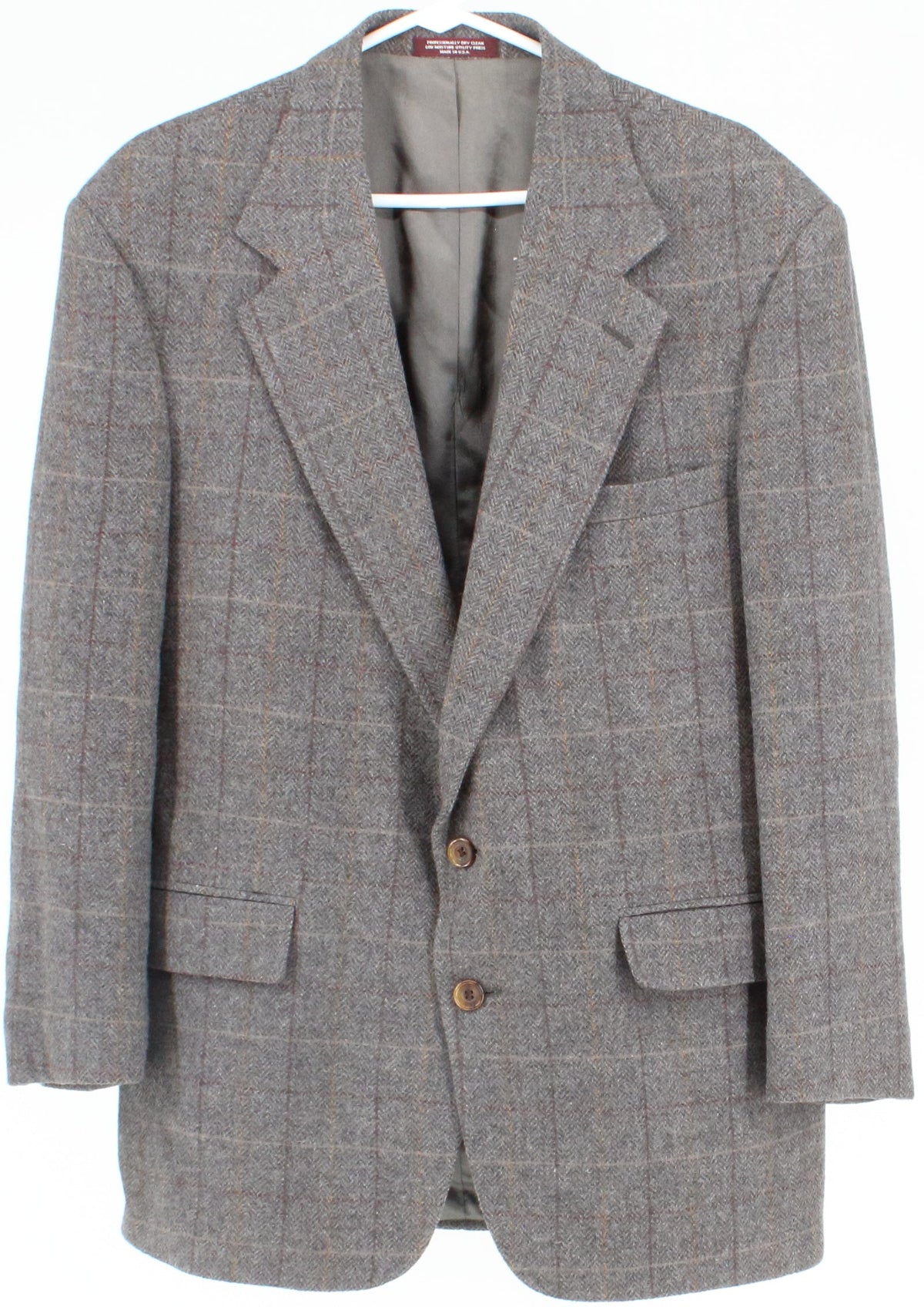 Evan-Picone Grey Plaid Wool Blazer