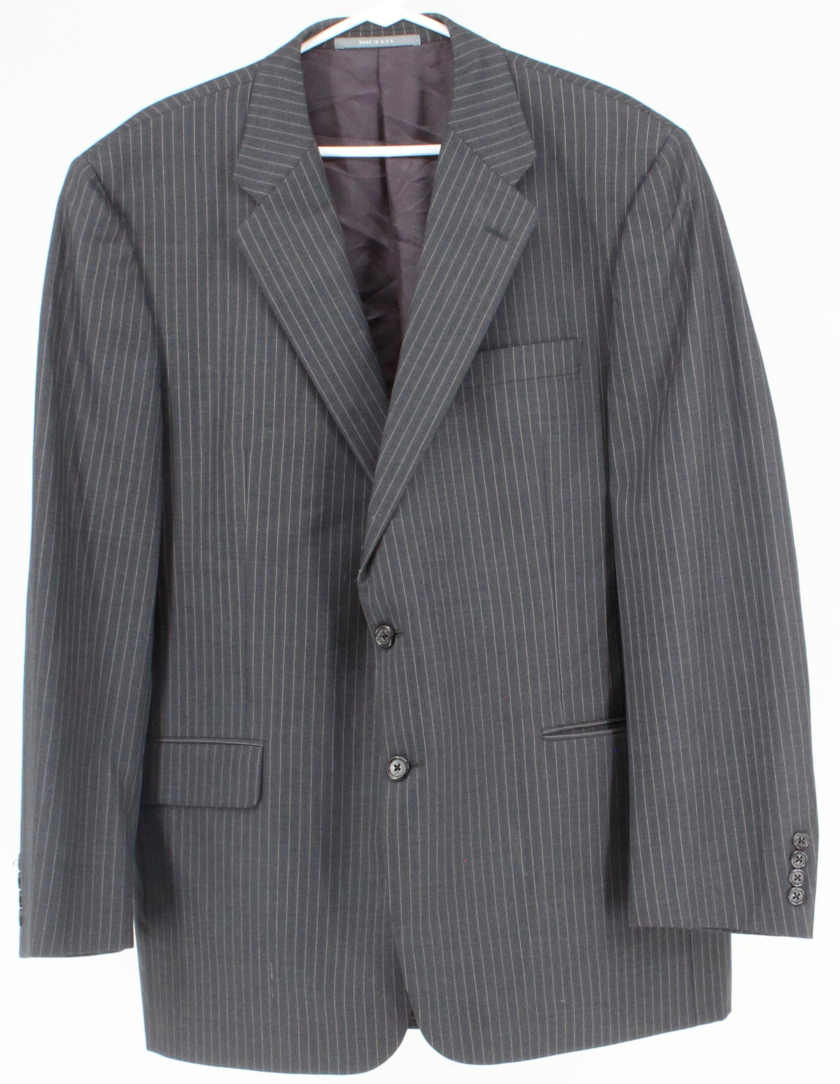 HF Hickey Freeman Dark Grey Striped Blazer