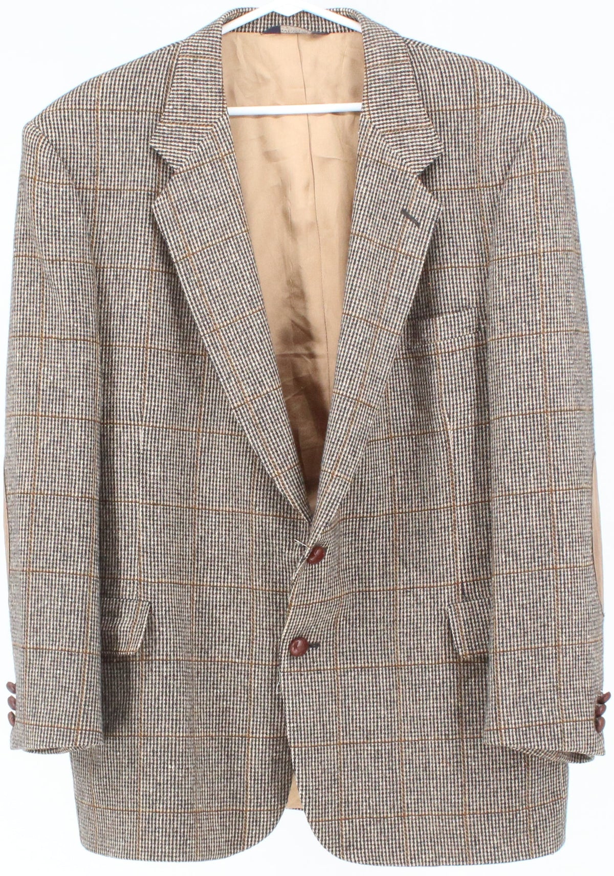 Sterling & Hunt Brown Plaid Wool Blazer