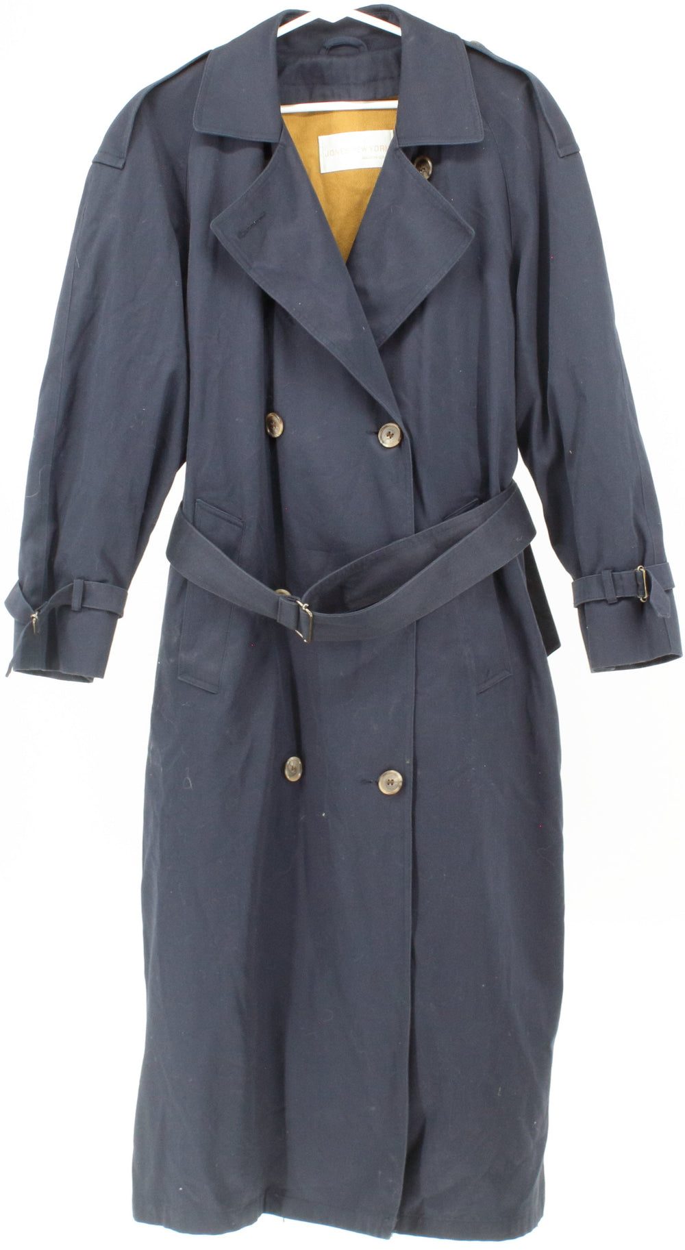 Jones New York Navy Blue Long Women's Trench Coat