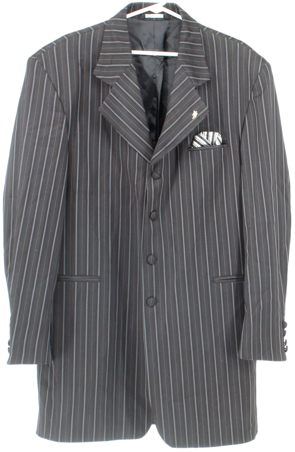 Falcone Black Striped Men's Blazer