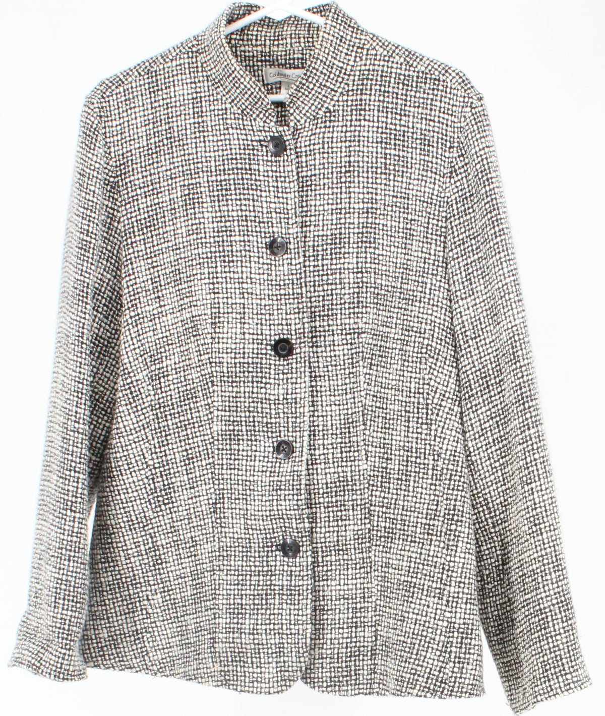 Coldwater Creek Black and Off White Tweed Women's Short Coat