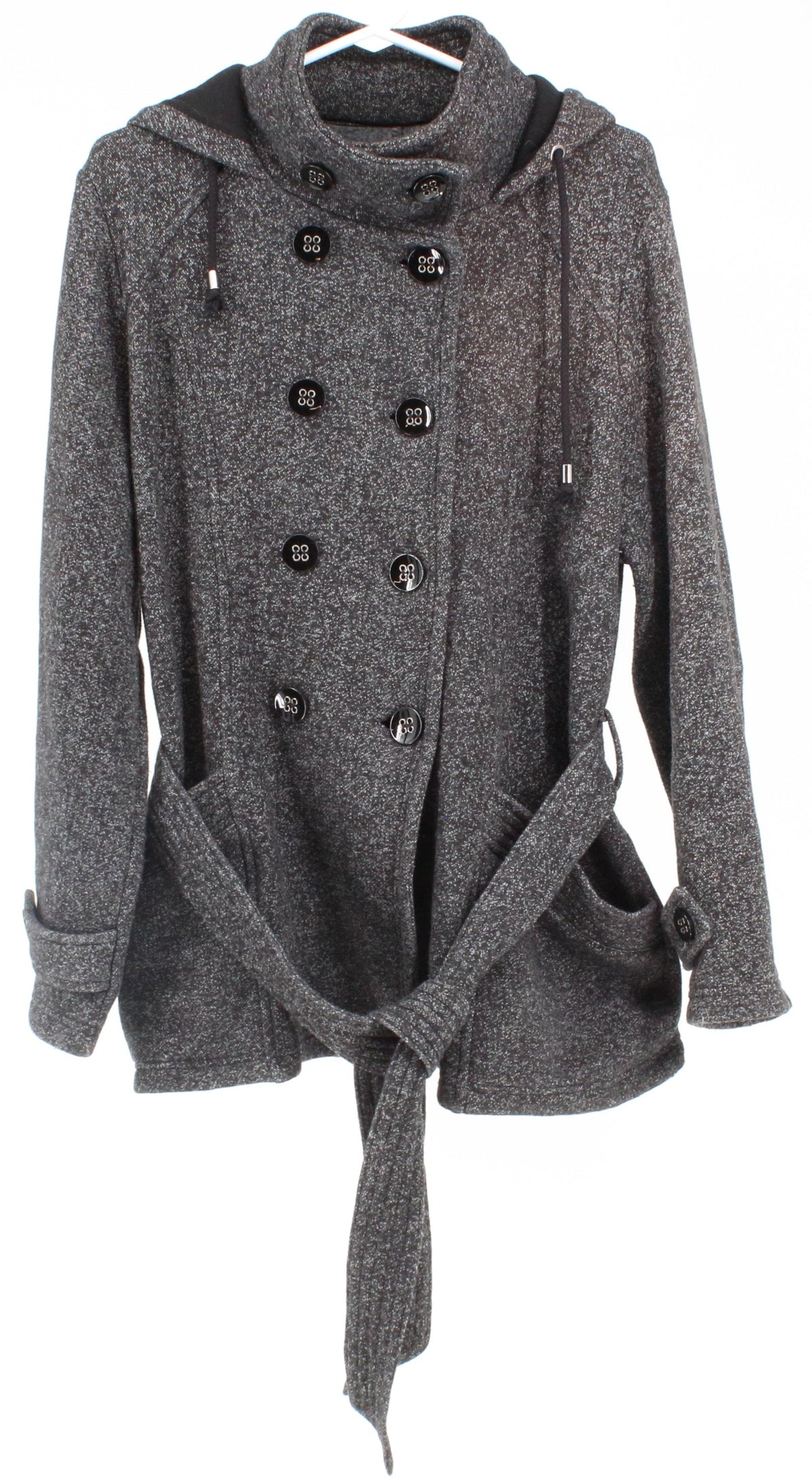 Sebby Dark Grey Hooded Women's Coat