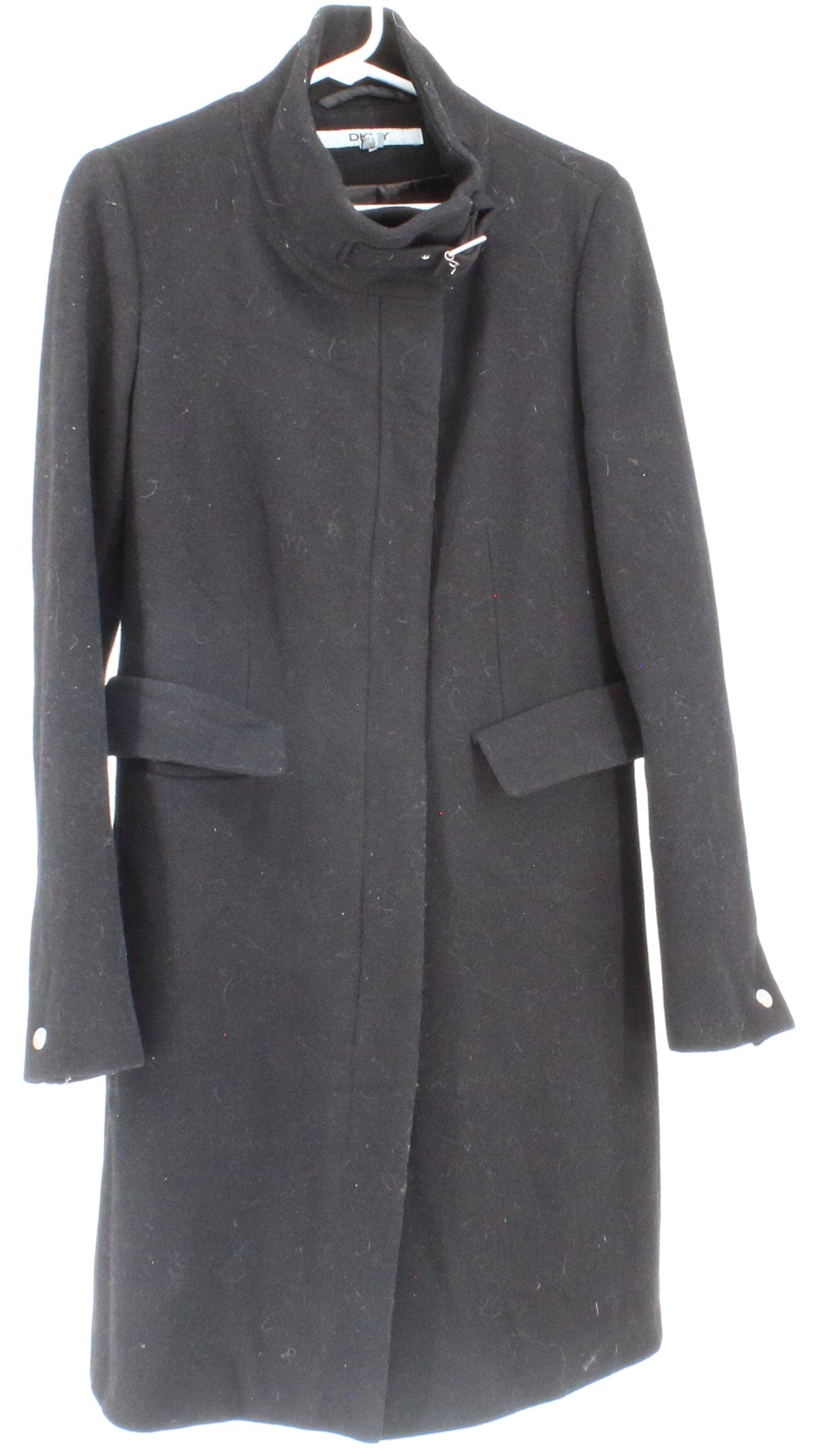 DKNY Women's Black Long Coat