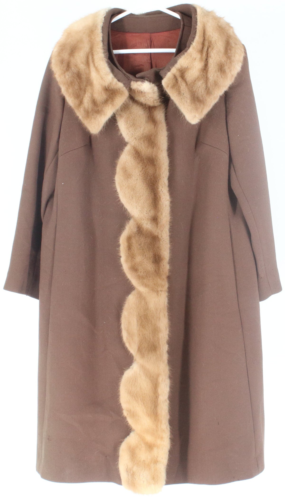 Crestmoor Brown Women's Coat With Faux Fur Collar