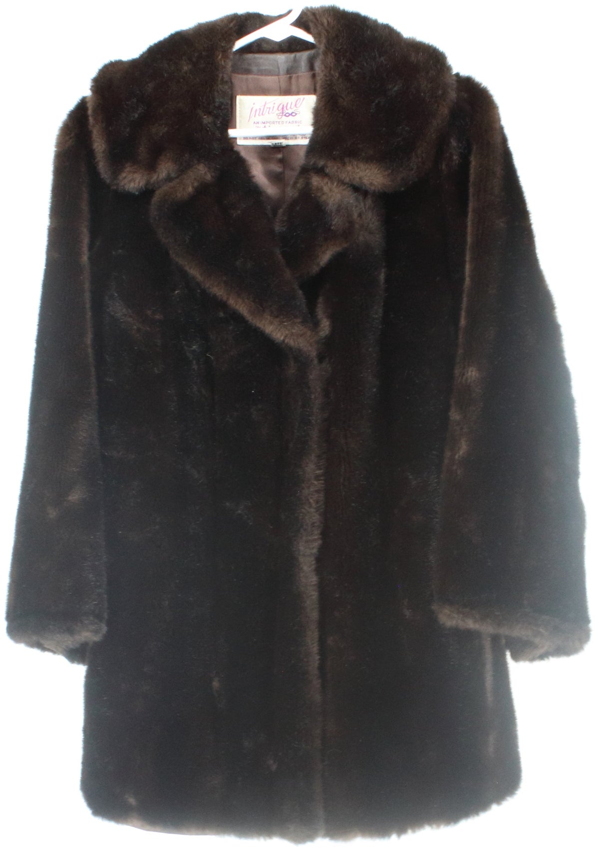 Intrigue Black and Brown Furry Women's Coat