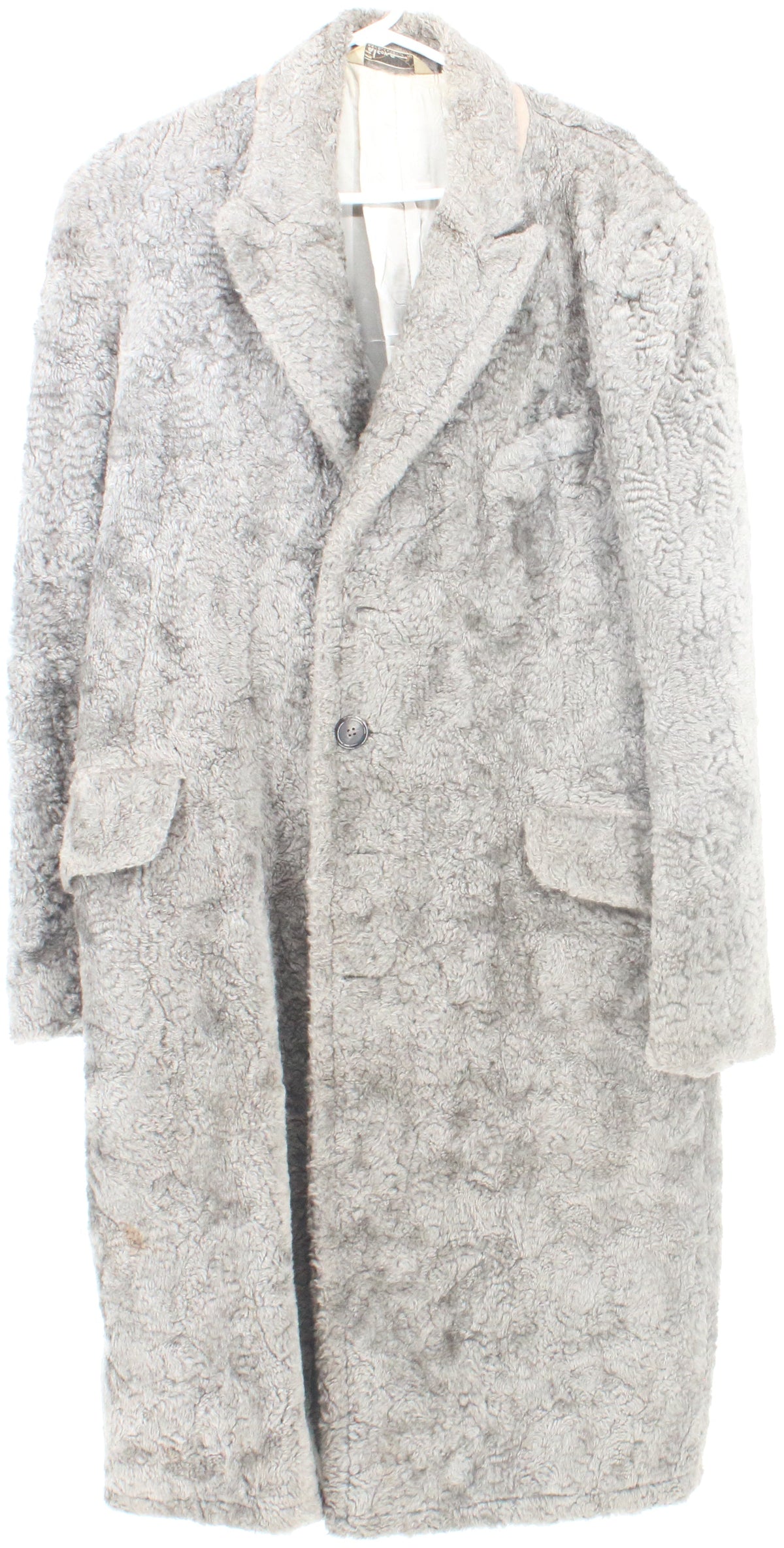 Falcone Grey Long Men's Fur Coat