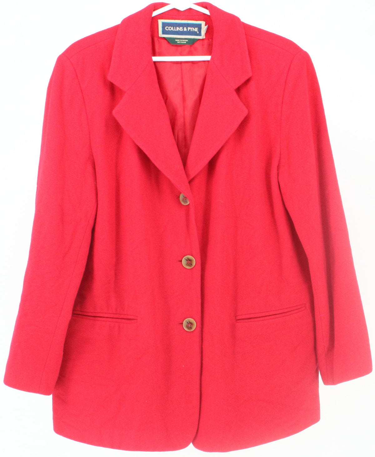 Collins & Pyne Red Women's Wool Blazer