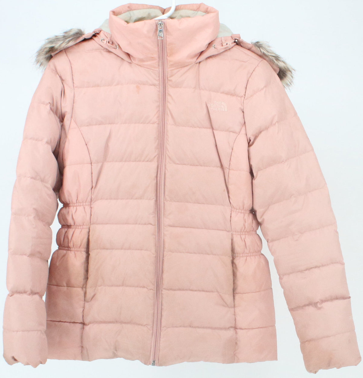 The North Face Light Pink 550 Hooded Women's Puffer Jacket