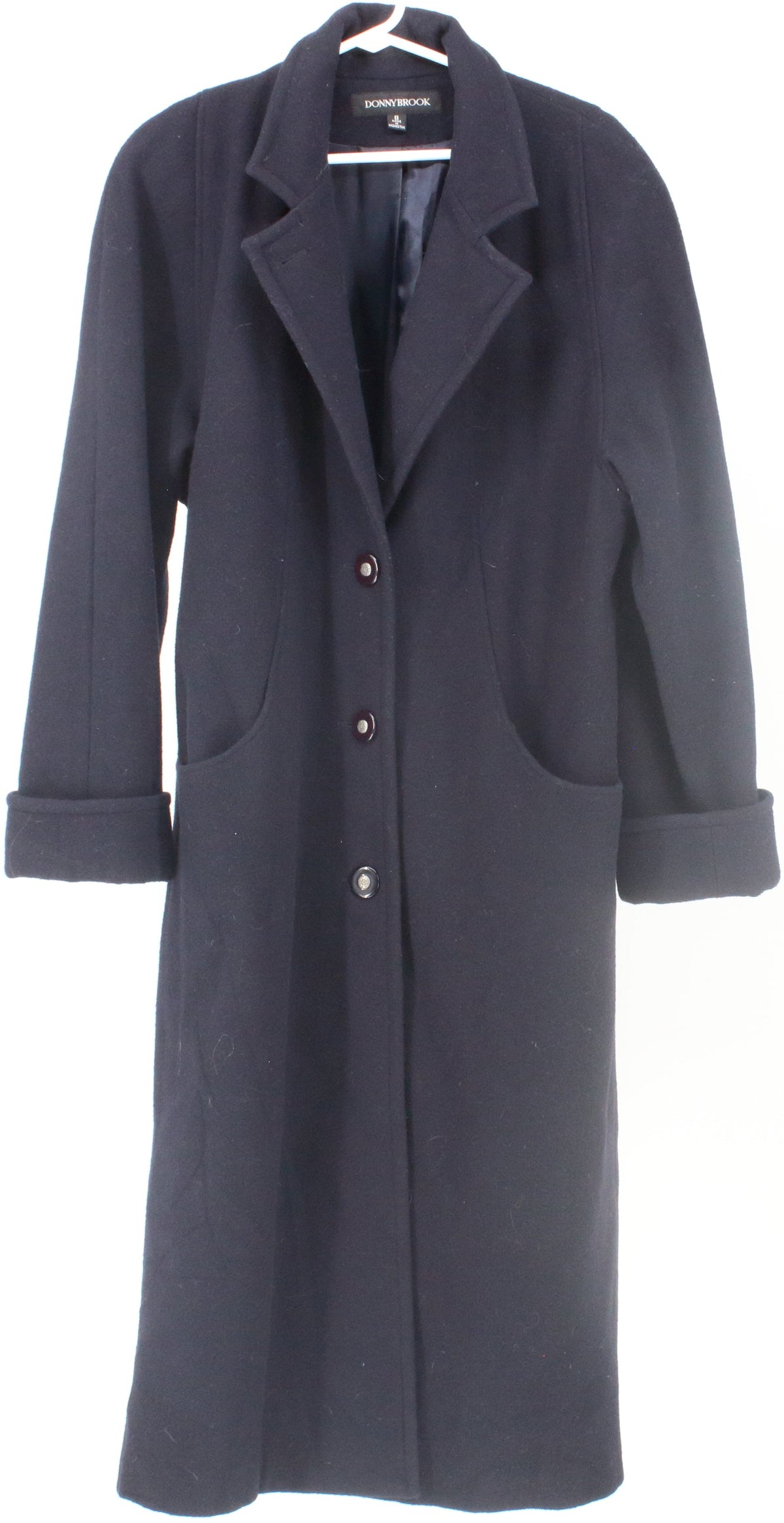 Donny Brook Navy Blue Women's Long Wool Coat
