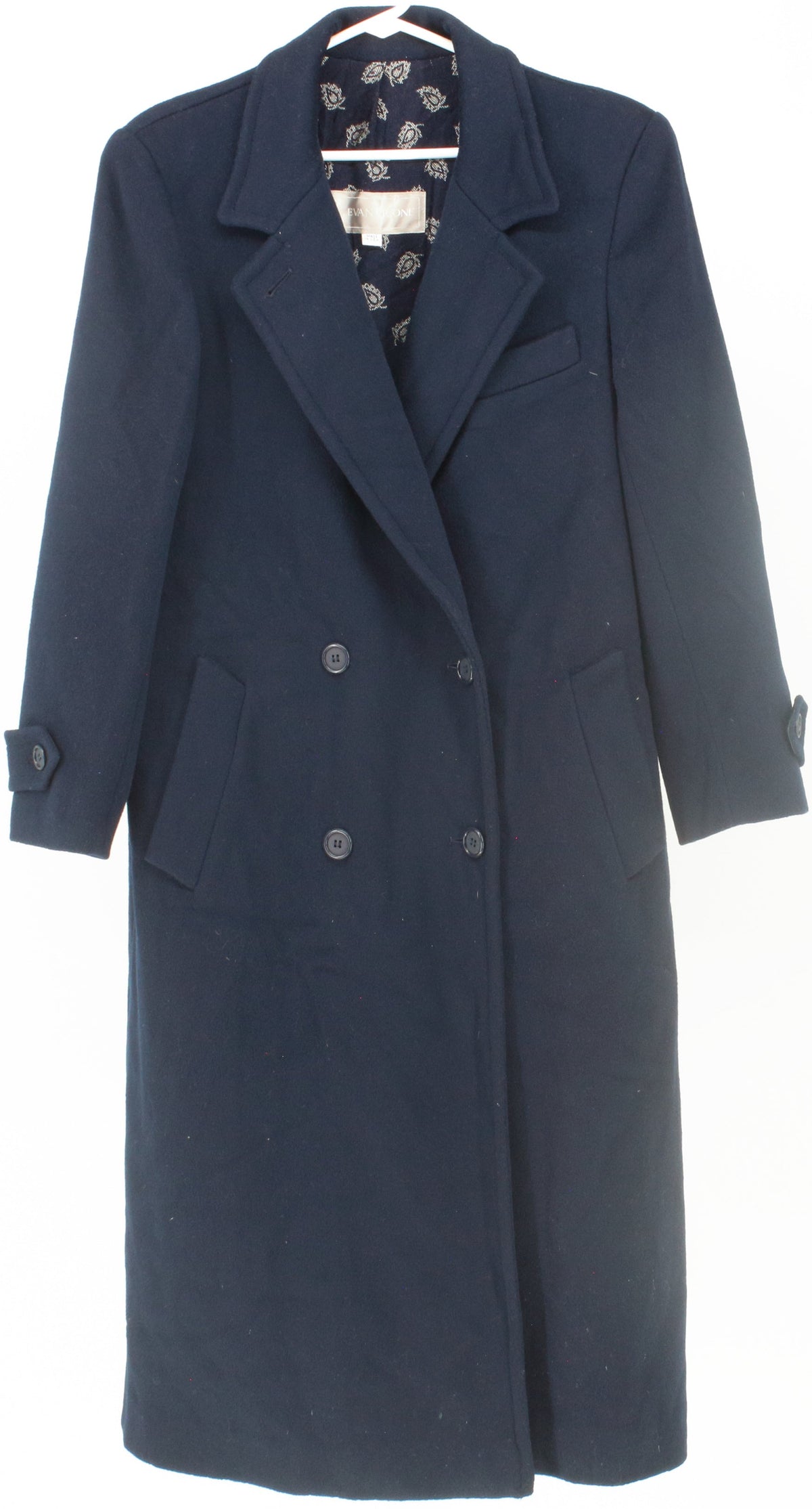Evan-Picone Navy Blue Long Women's Coat