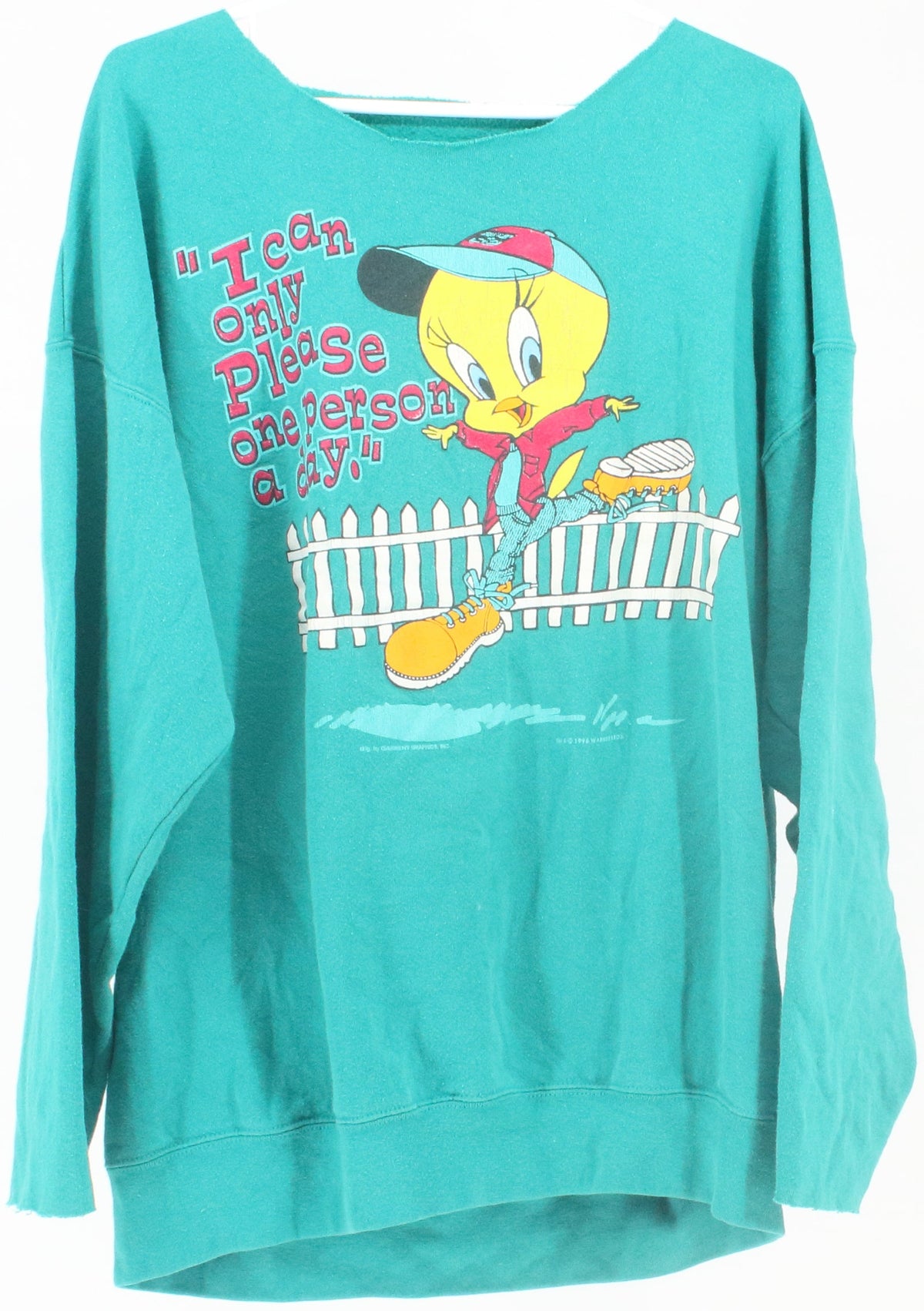 Turquoise Looney Tunes Front and Back Print Sweatshirt