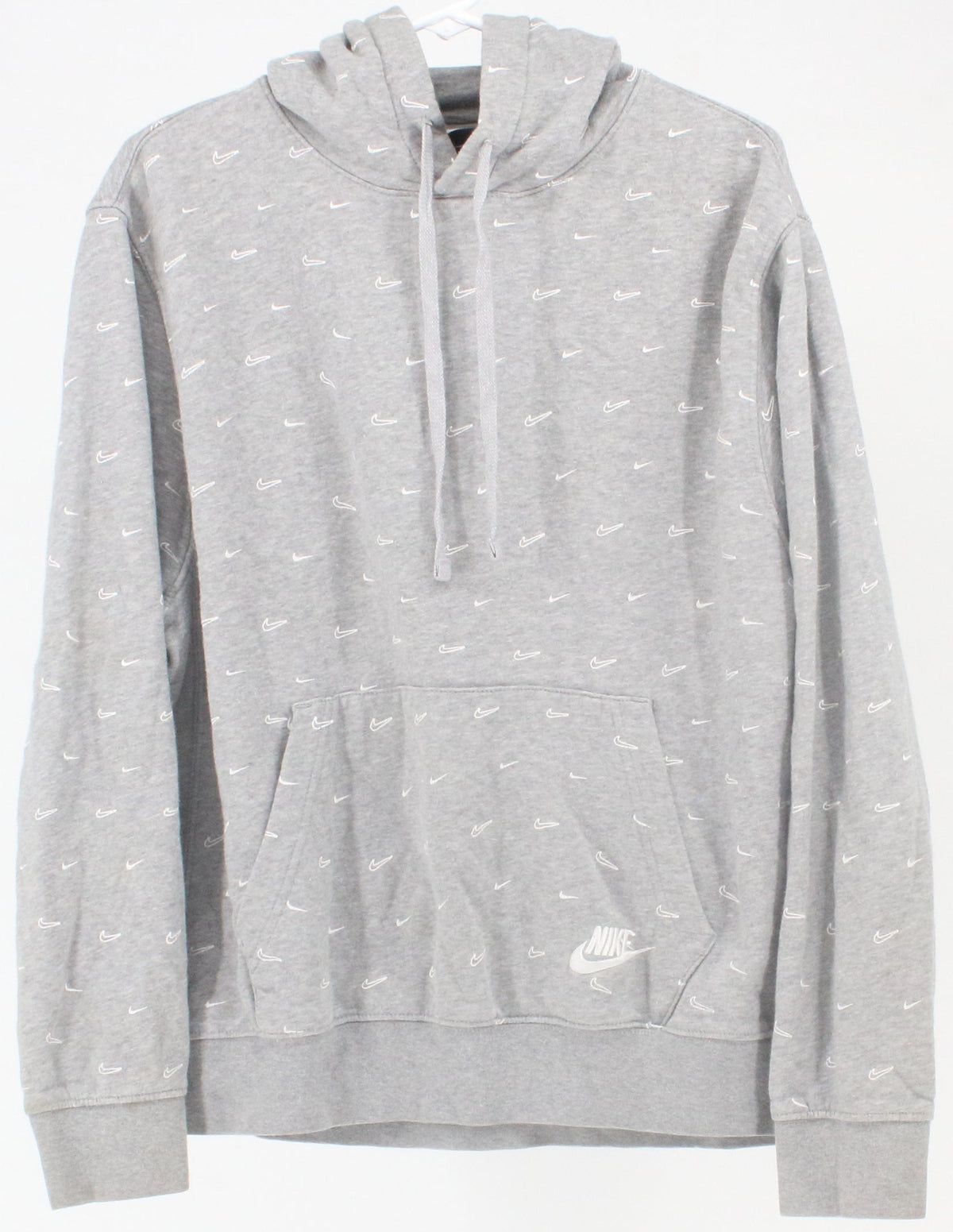 Nike Grey With Mini White Logos Hooded Sweatshirt